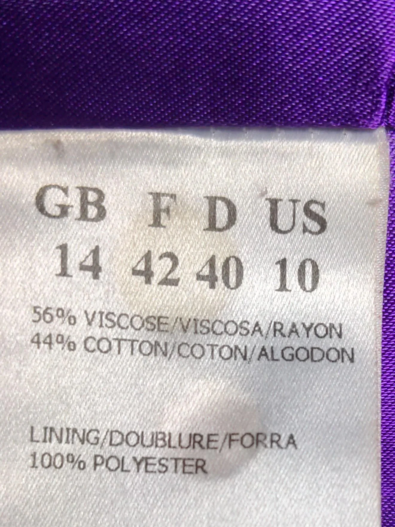 Jacques Vert Women's Coat UK 14 Black Viscose with Cotton Overcoat - Image 6