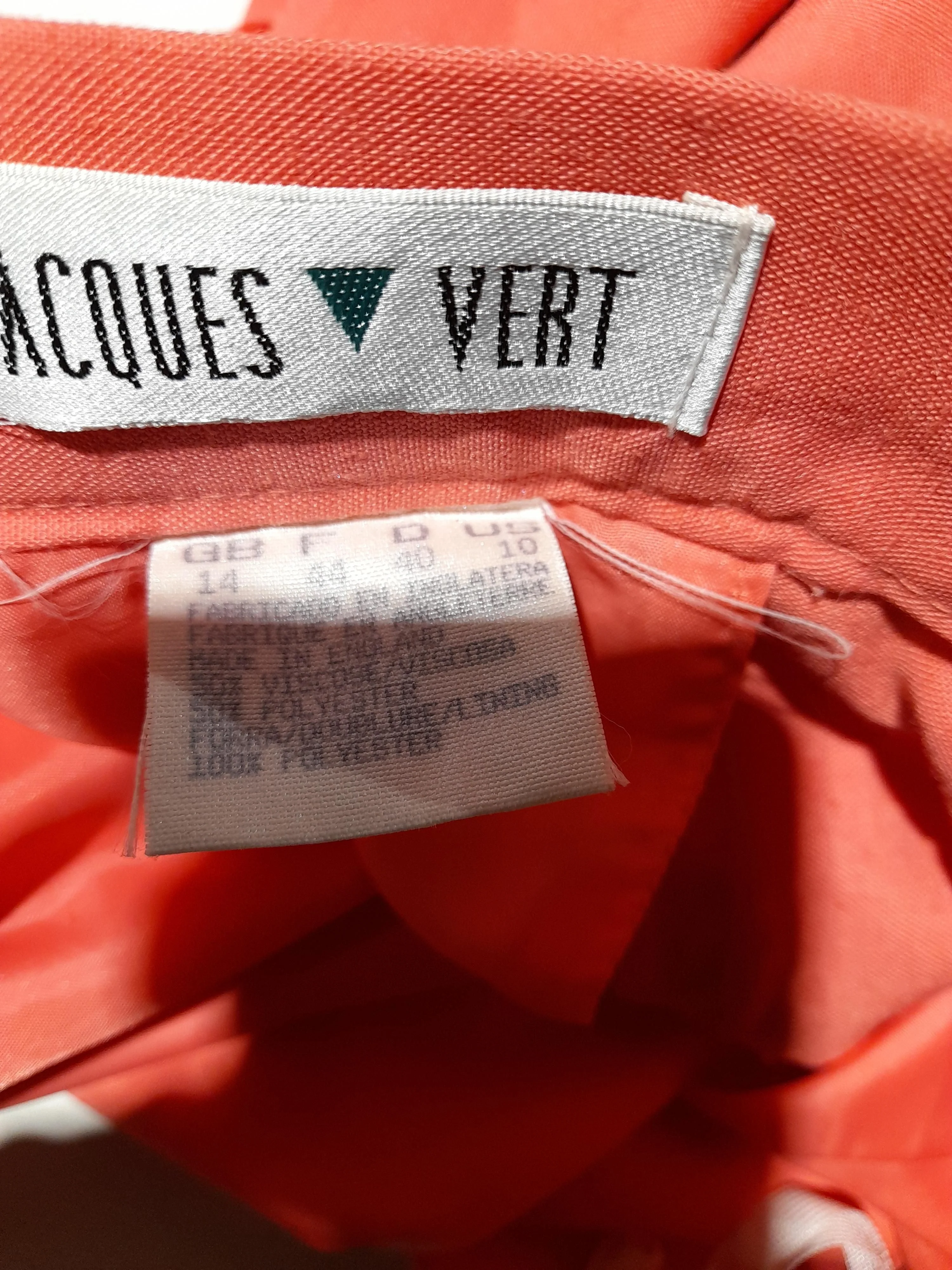 Jacques Vert Women's Midi Skirt UK 14 Orange Polyester - Image 6