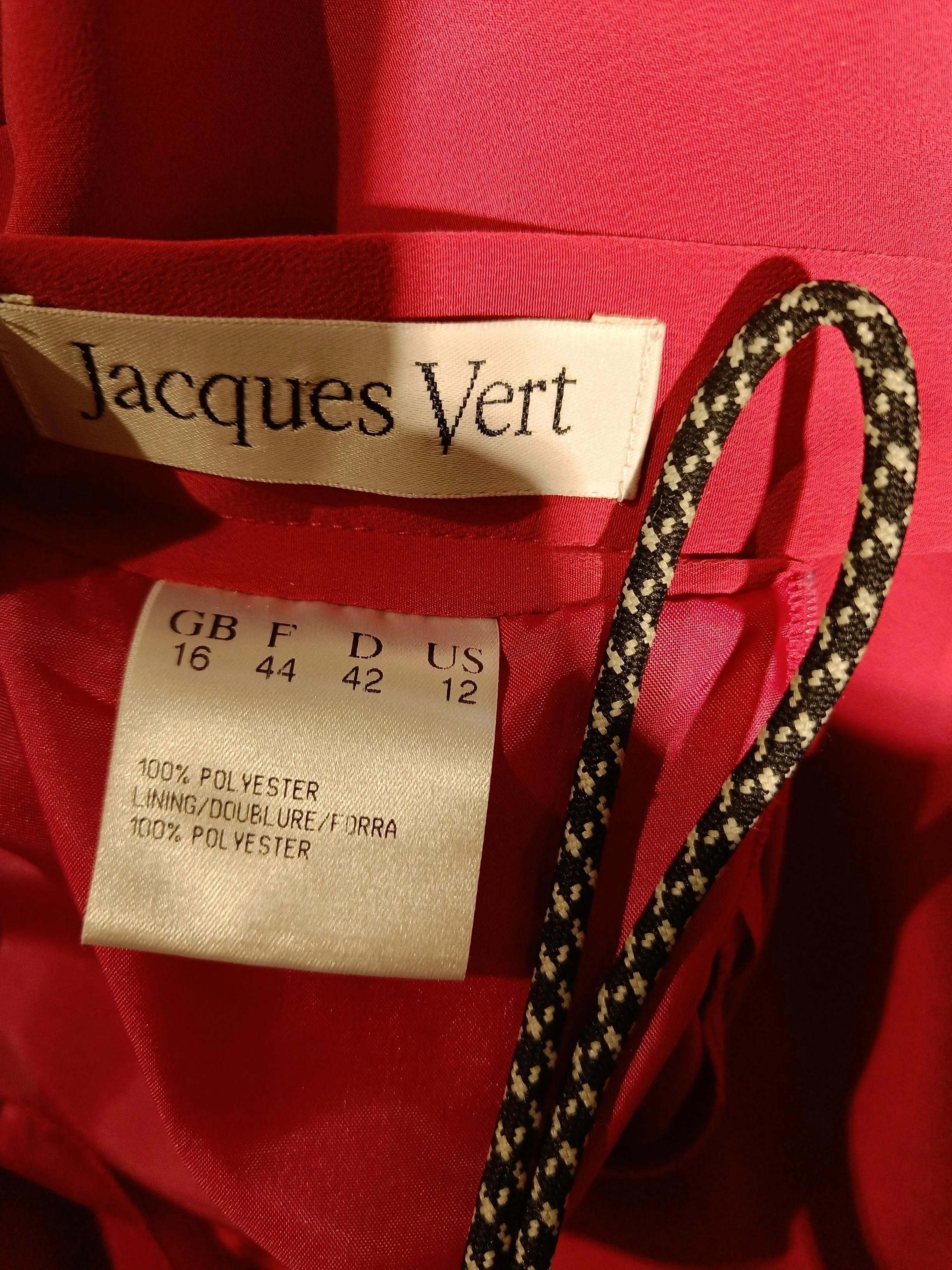 Jacques Vert Women's Midi Skirt UK 16 Red 100% Polyester Midi Straight & Pencil - Image 6