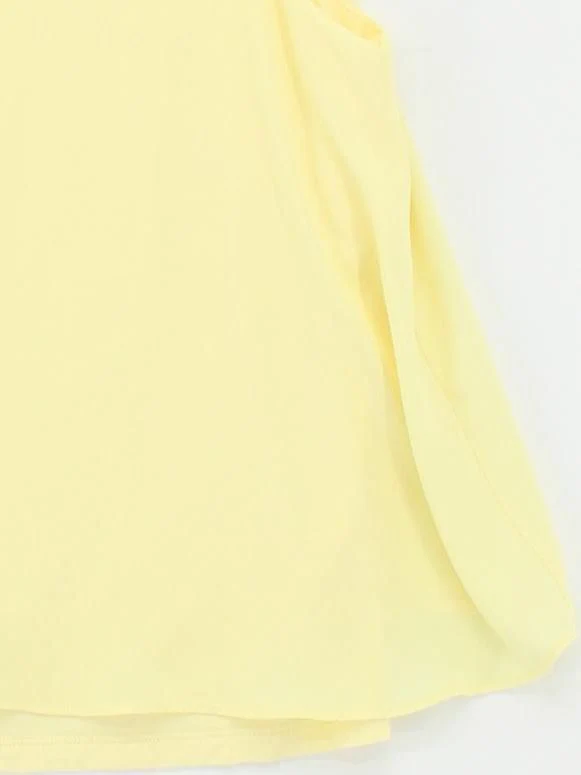 Jacques Vert Women's Top M Yellow 100% Other Sleeveless V-Neck Basic - Image 4
