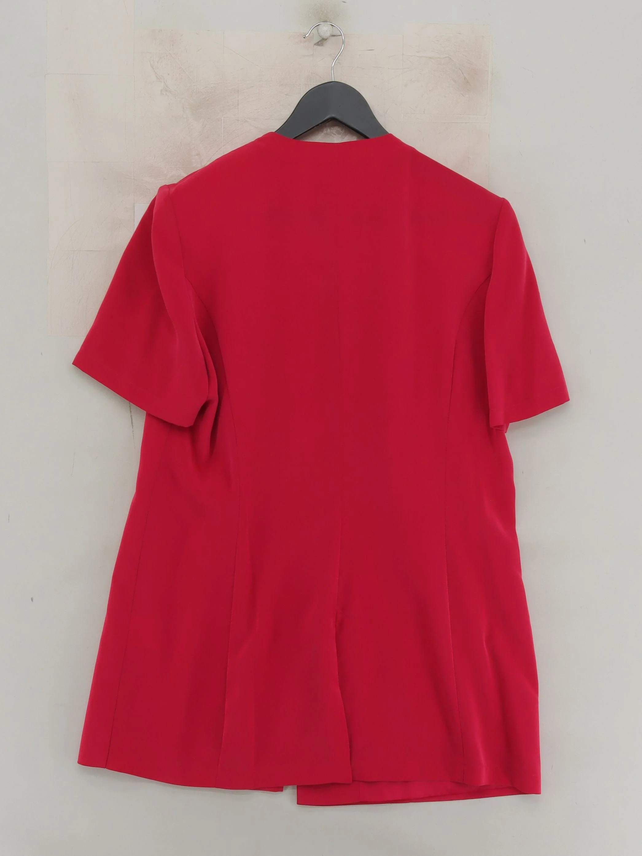 Jacques Vert Women's Top UK 14 Red 100% Polyester Short Sleeve Crew Neck Basic - Image 2