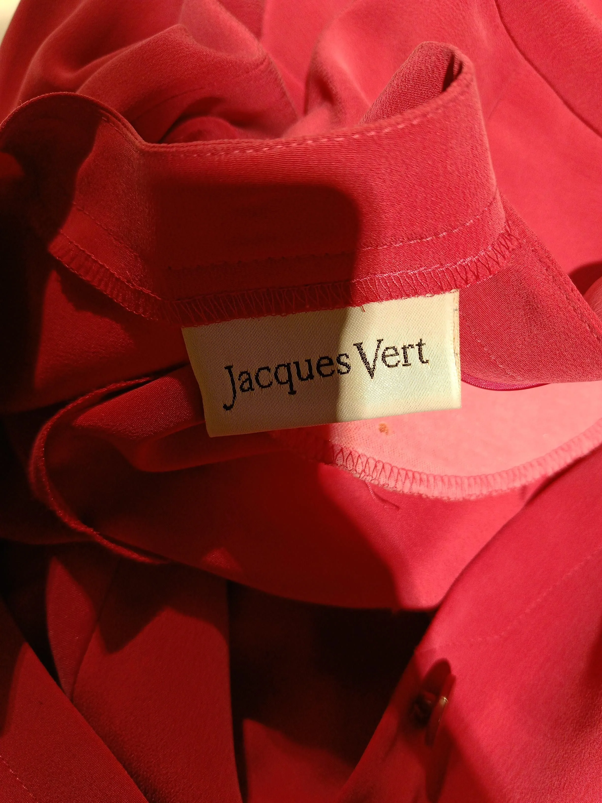 Jacques Vert Women's Top UK 14 Red 100% Polyester Short Sleeve Crew Neck Basic - Image 5
