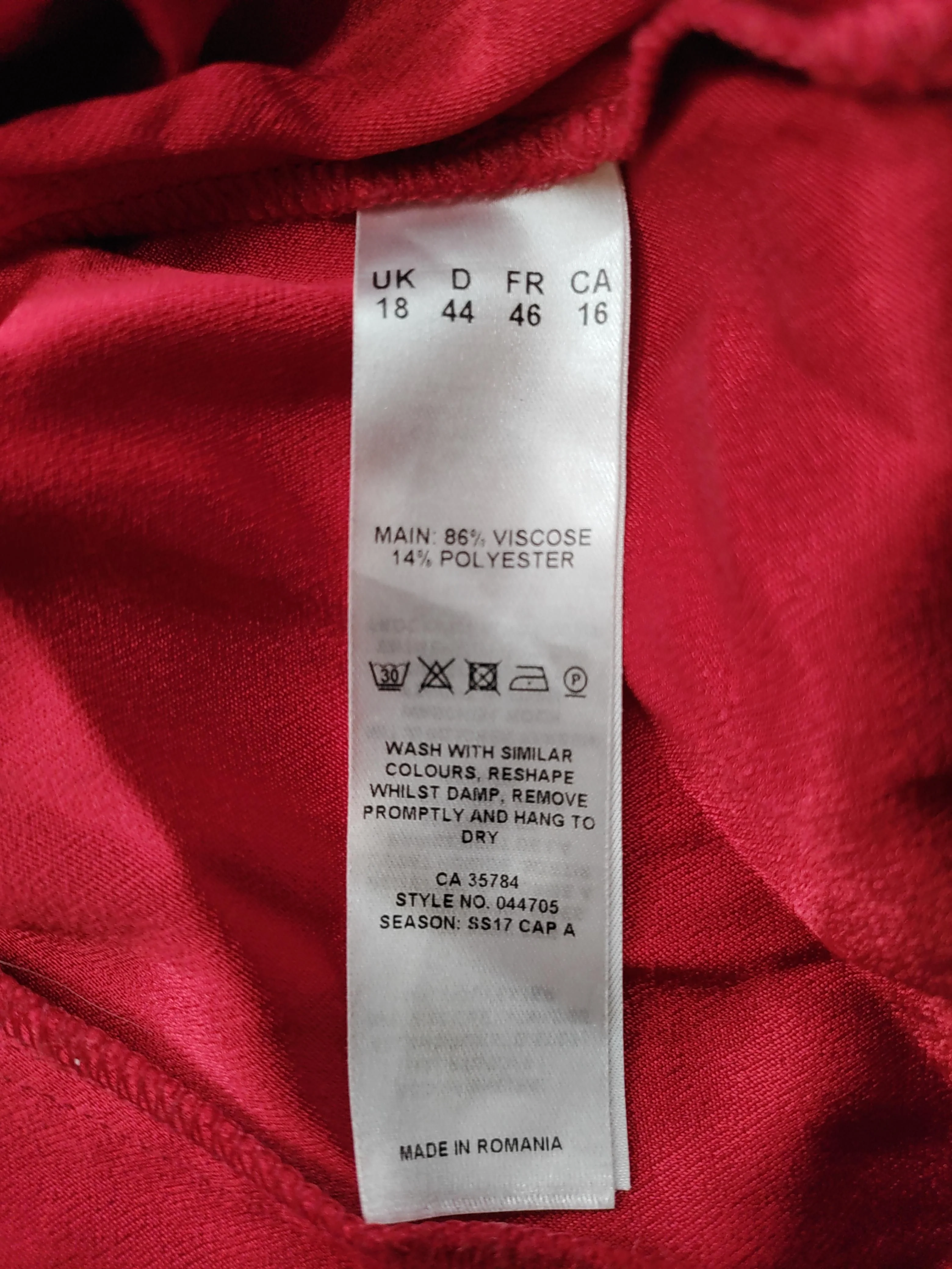 Jacques Vert Women's Top UK 18 Red Viscose with Polyester Basic - Image 6