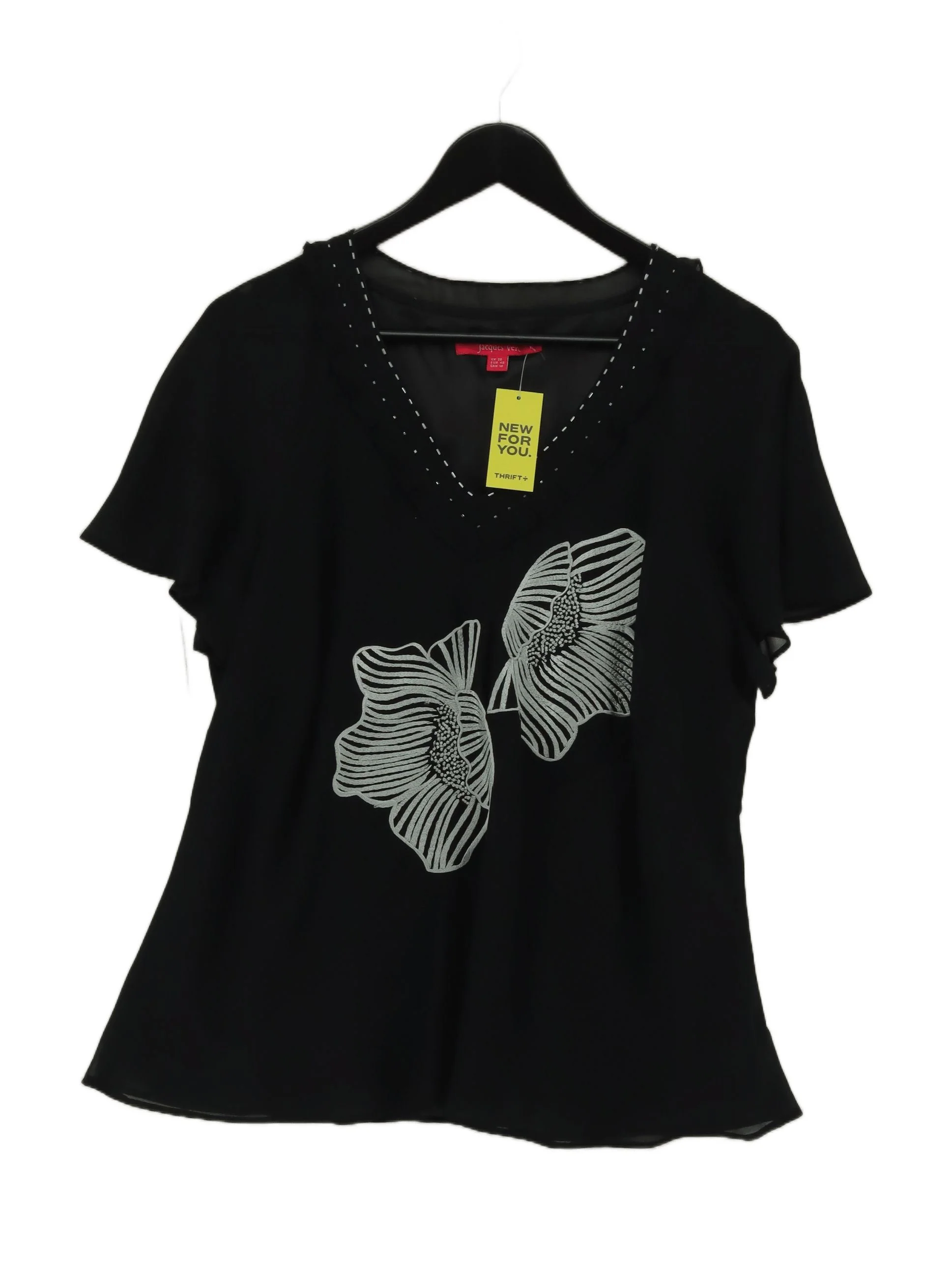 Jacques Vert Women's Top XXL Black 100% Polyester Basic