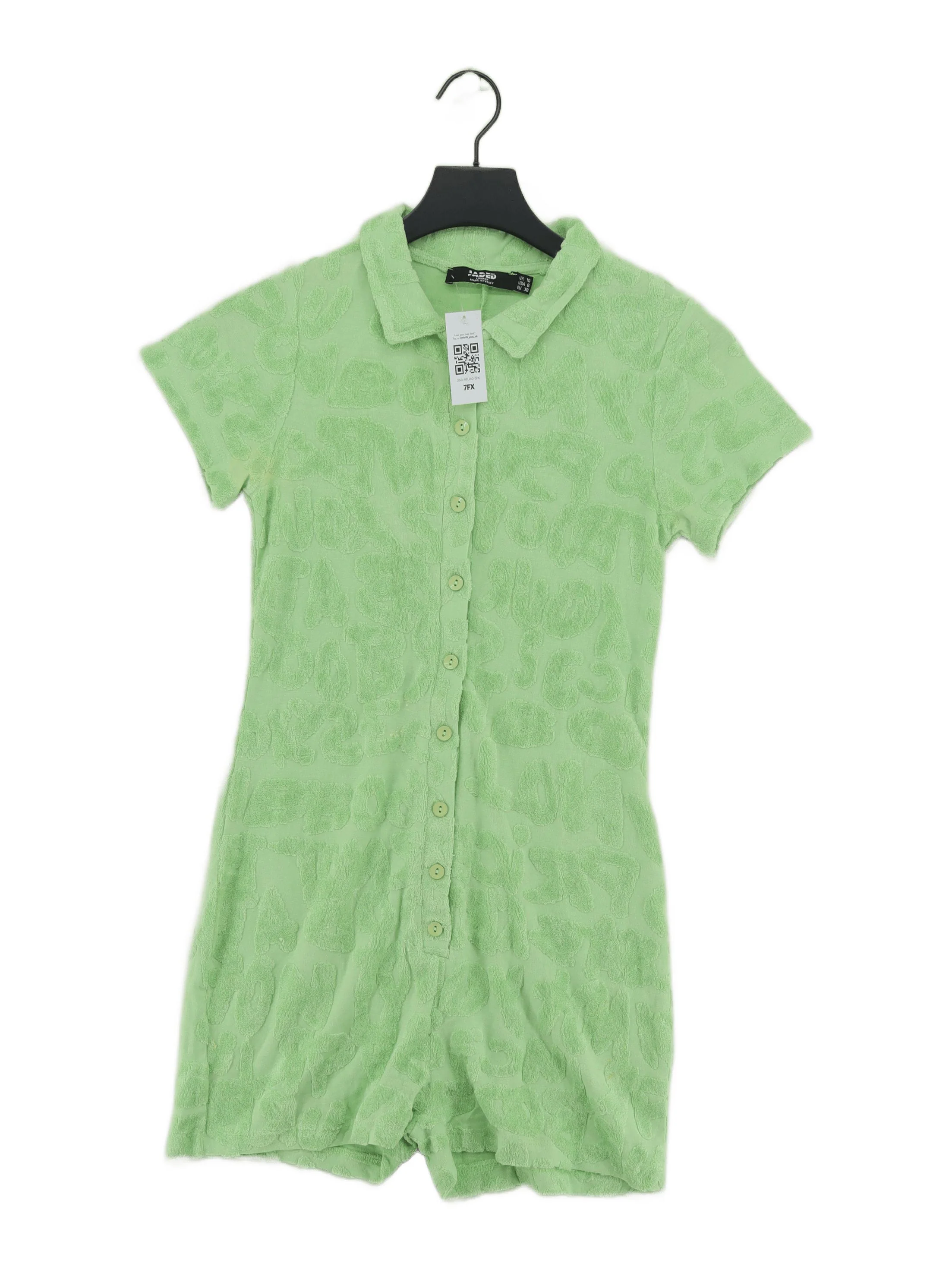 Jaded London Women's Playsuit UK 10 Green Cotton with Polyester Playsuit