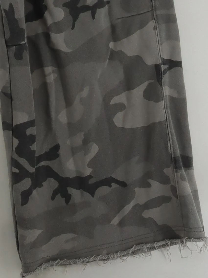 Jaded London Women's Sports Bottoms M Grey Camo 100% Cotton Wide-Leg Sweatpants - Image 4