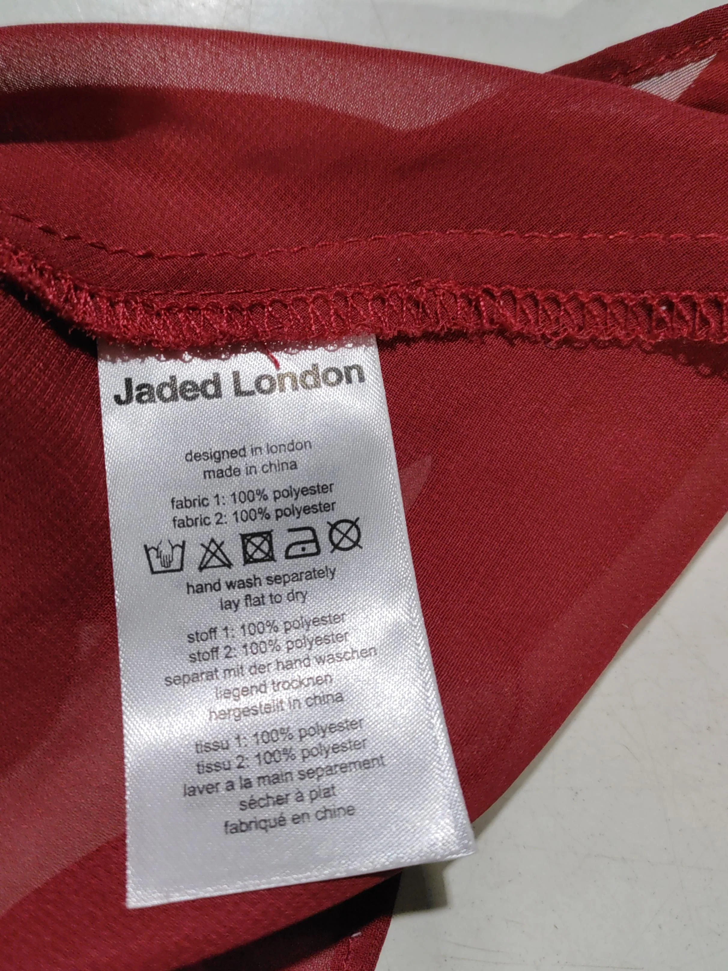Jaded London Women's Top UK 12 Red 100% Polyester Sleeveless Square Neck Cropped - Image 6