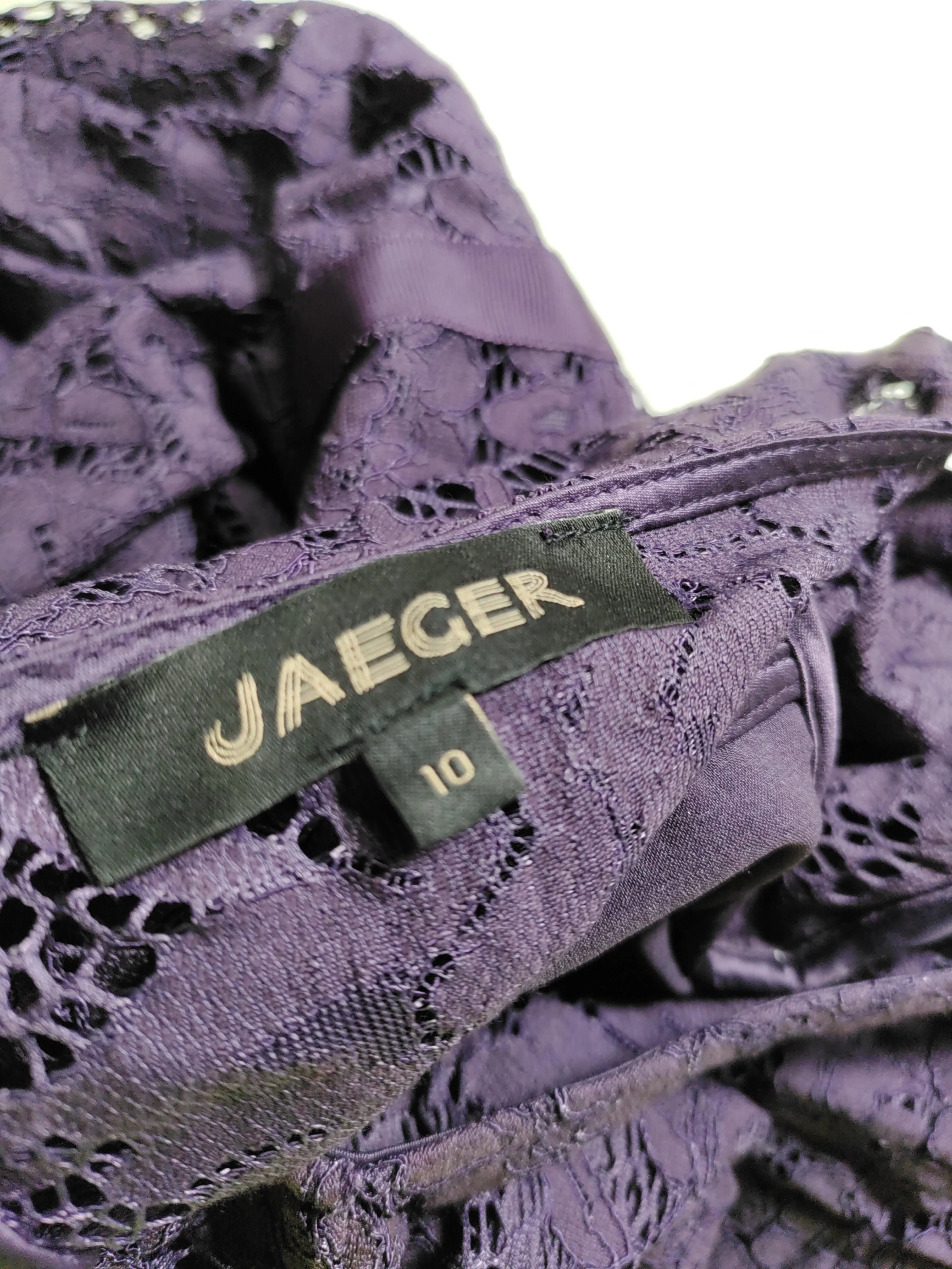 Jaeger A-Line Mini Dress UK10 in Purple - Image 5