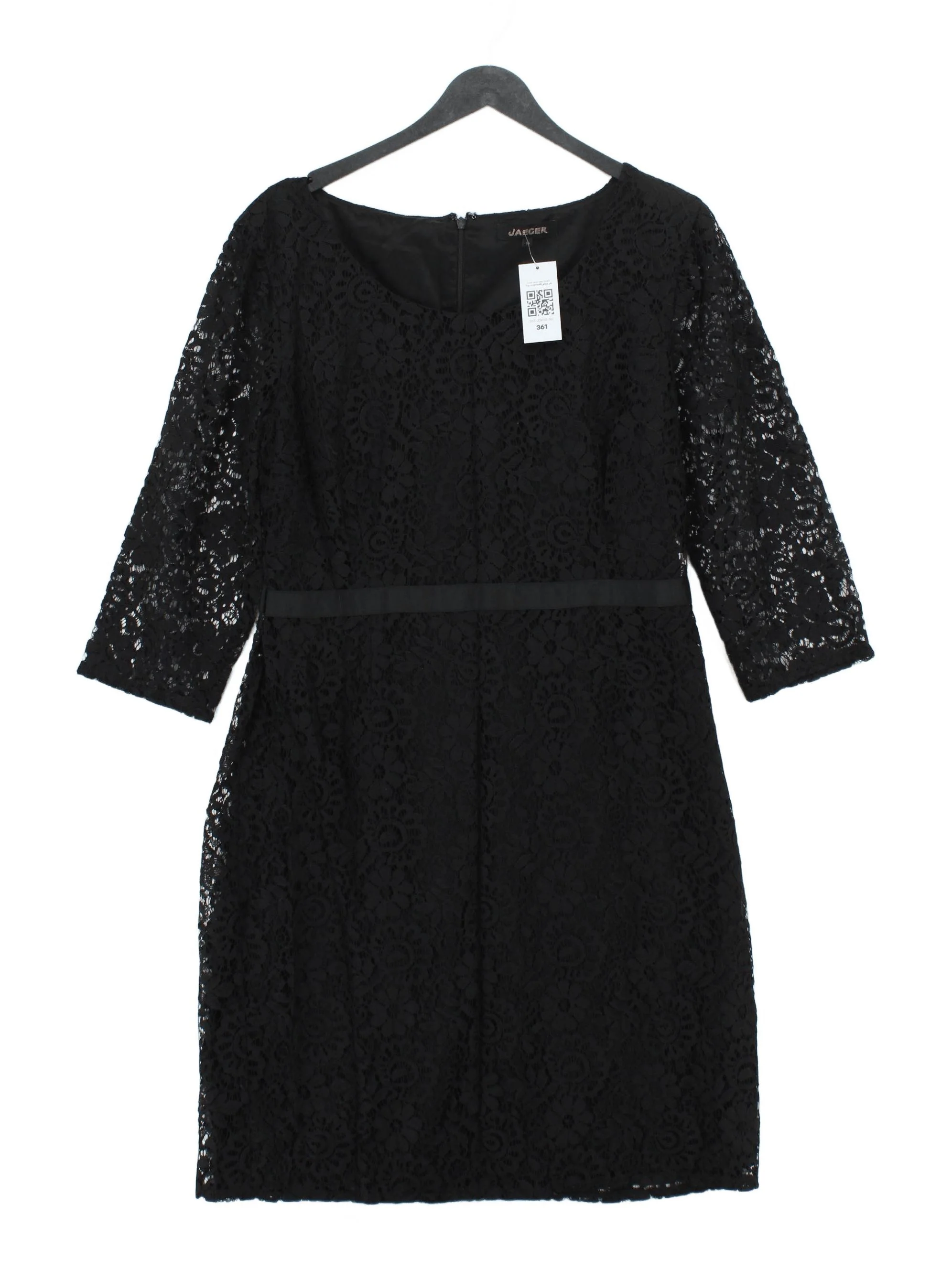 Jaeger Bodycon Midi Dress UK16 in Black