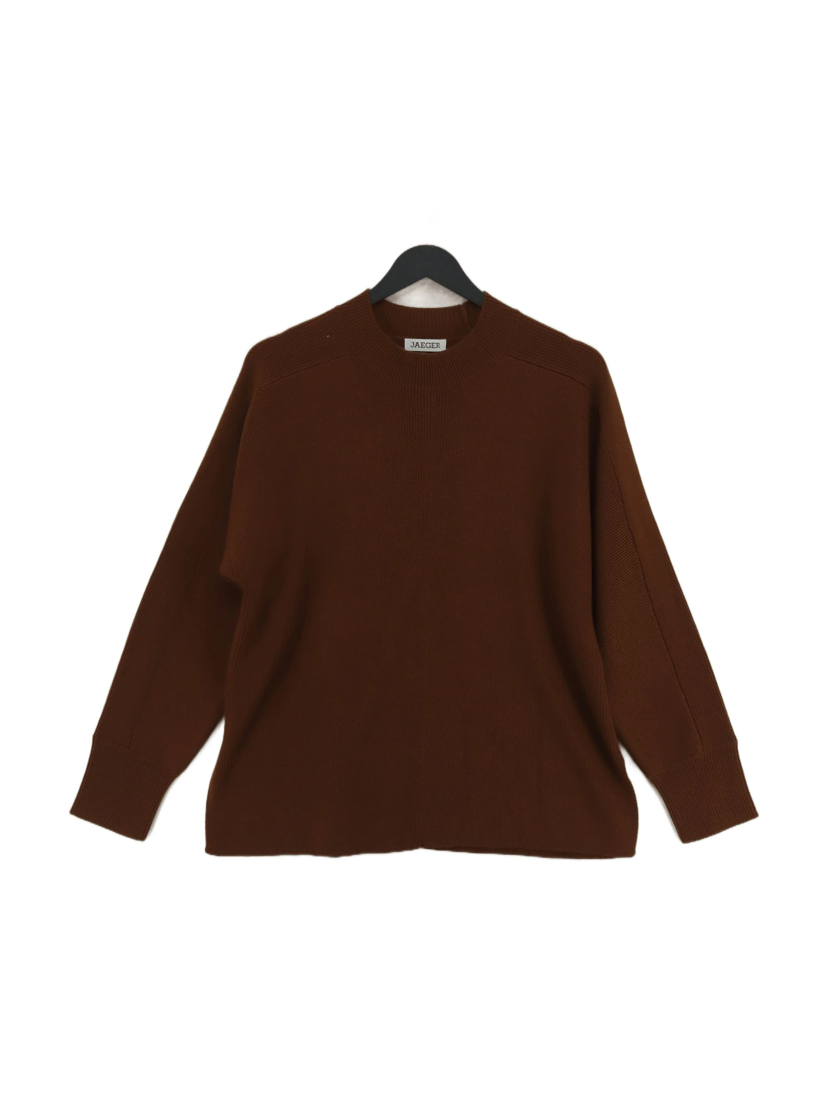 Jaeger Men's Jumper M Brown 100% Wool Round Neck Pullover
