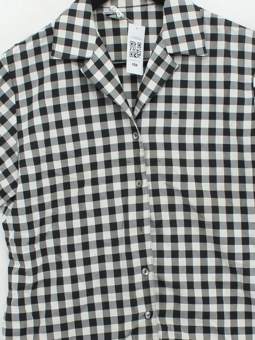 Jaeger Men's Shirt Chest: 41 in Black Checkered Silk with Polyester Basic - Image 3