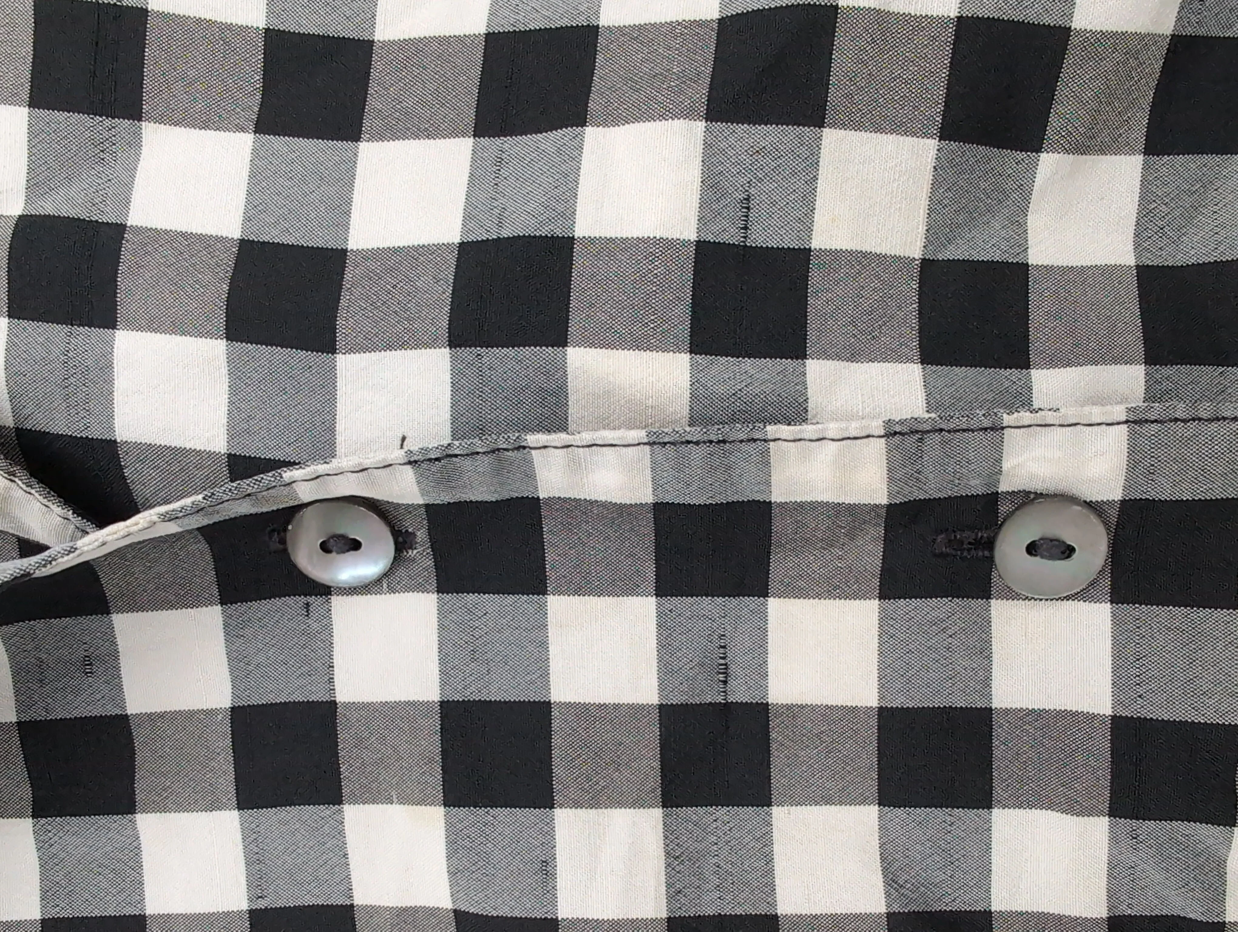 Jaeger Men's Shirt Chest: 41 in Black Checkered Silk with Polyester Basic - Image 5