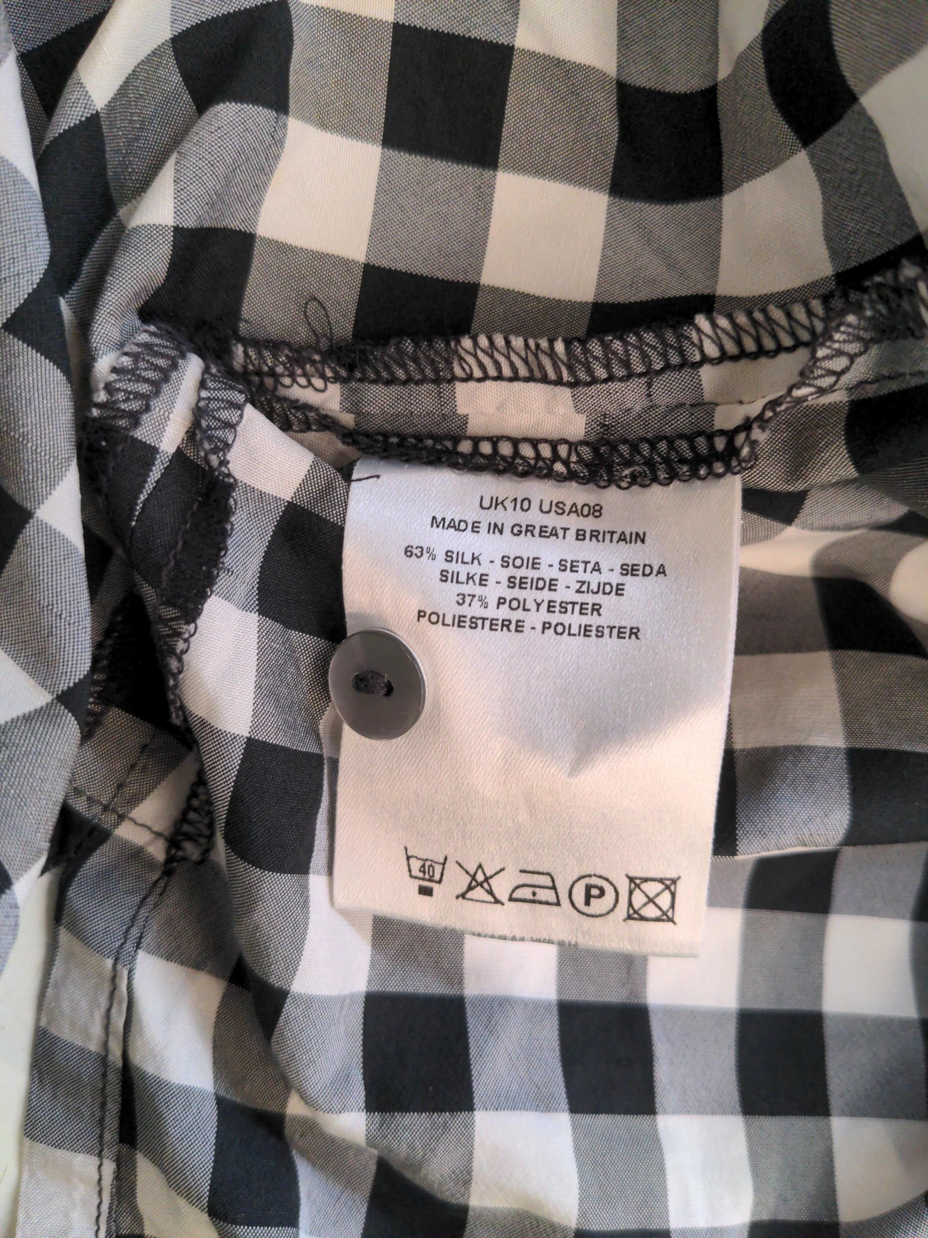 Jaeger Men's Shirt Chest: 41 in Black Checkered Silk with Polyester Basic - Image 7