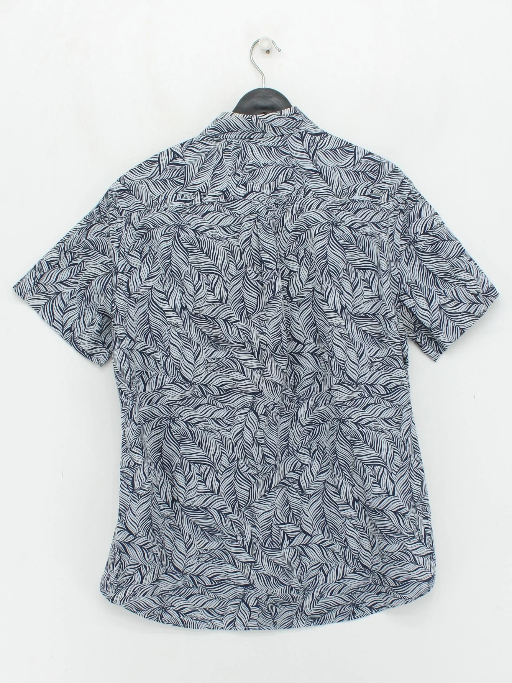 Jaeger Men's Shirt L Blue Floral 100% Cotton Basic - Image 2