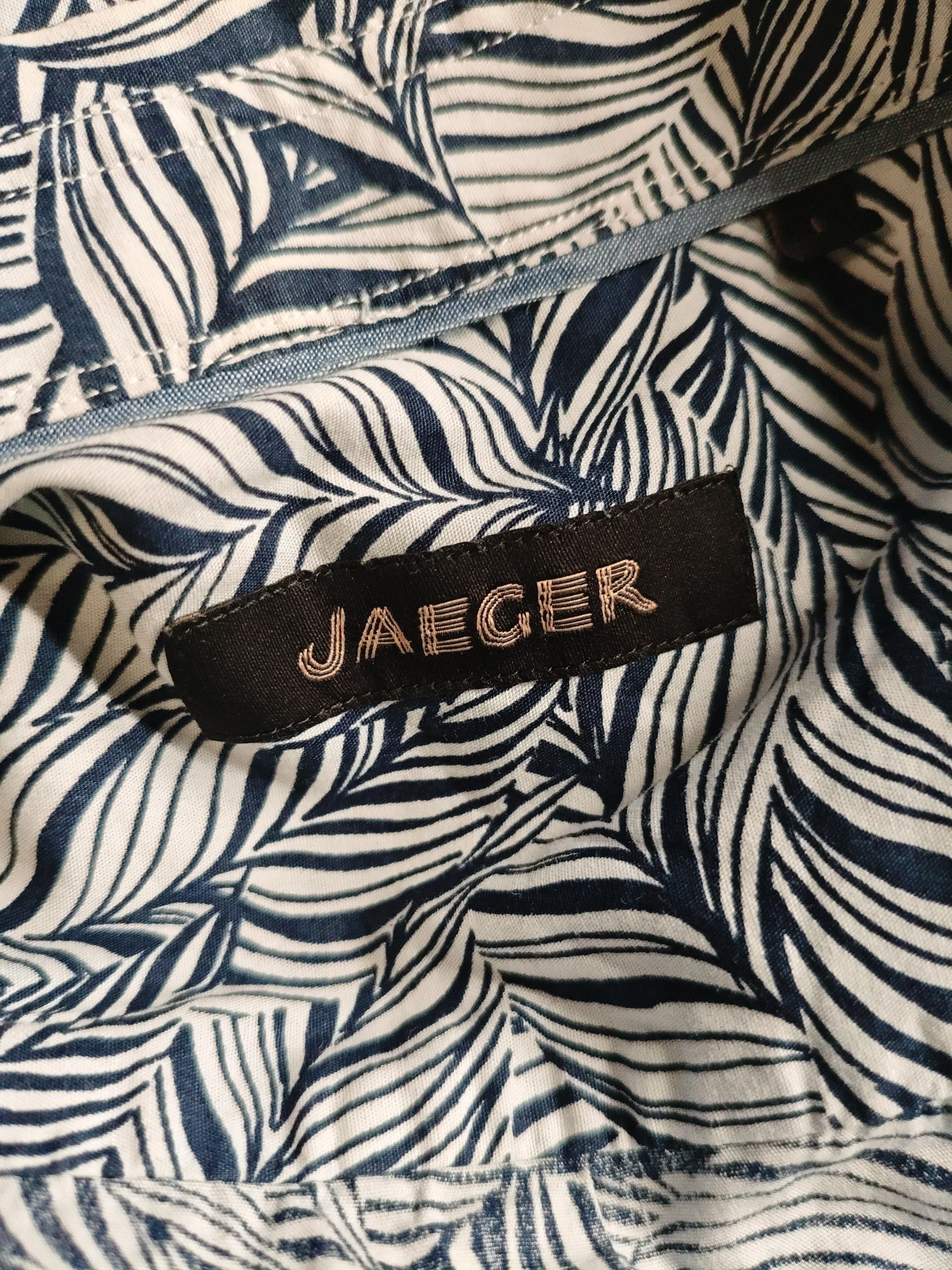 Jaeger Men's Shirt L Blue Floral 100% Cotton Basic - Image 5
