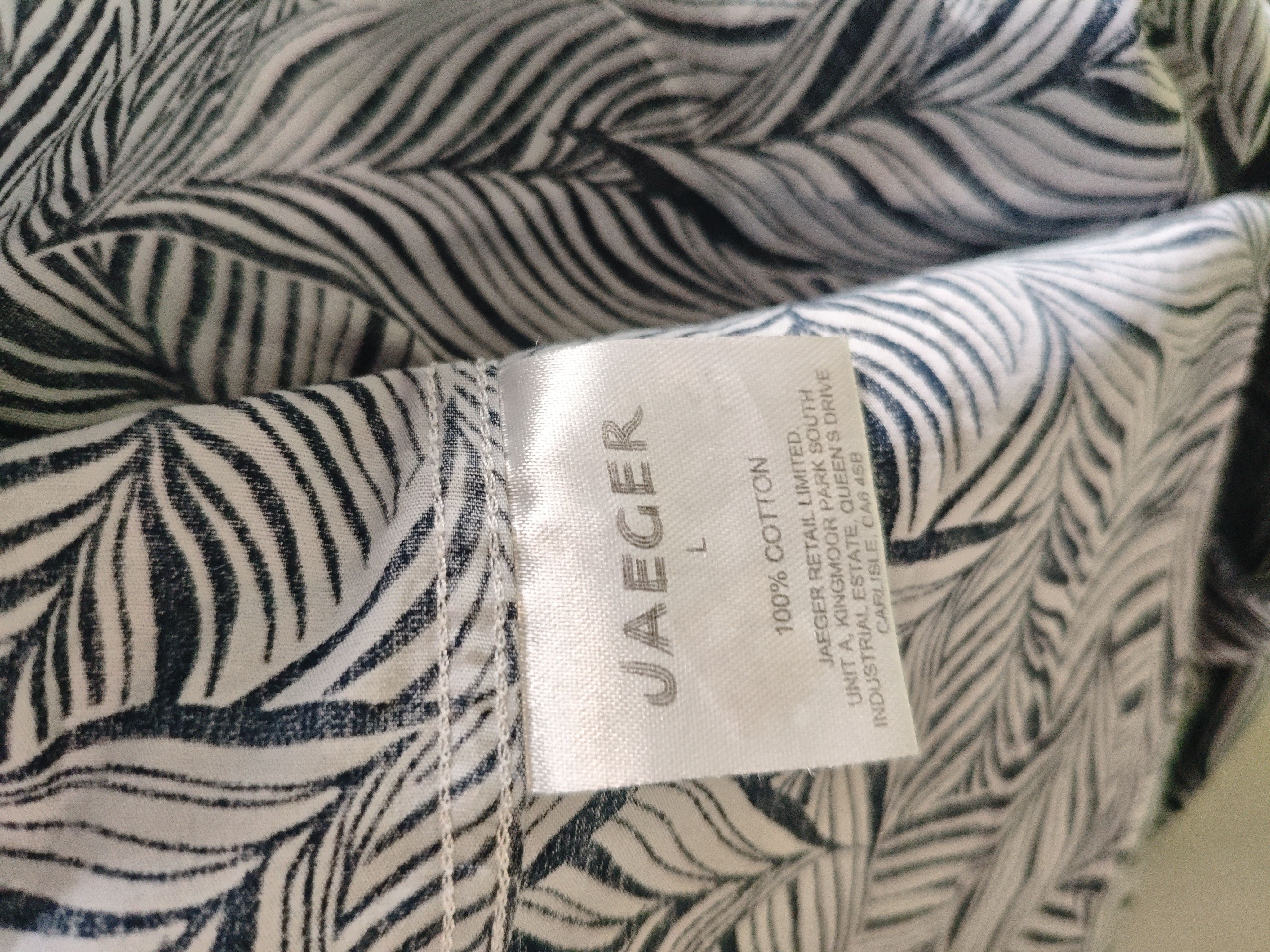 Jaeger Men's Shirt L Blue Floral 100% Cotton Basic - Image 6