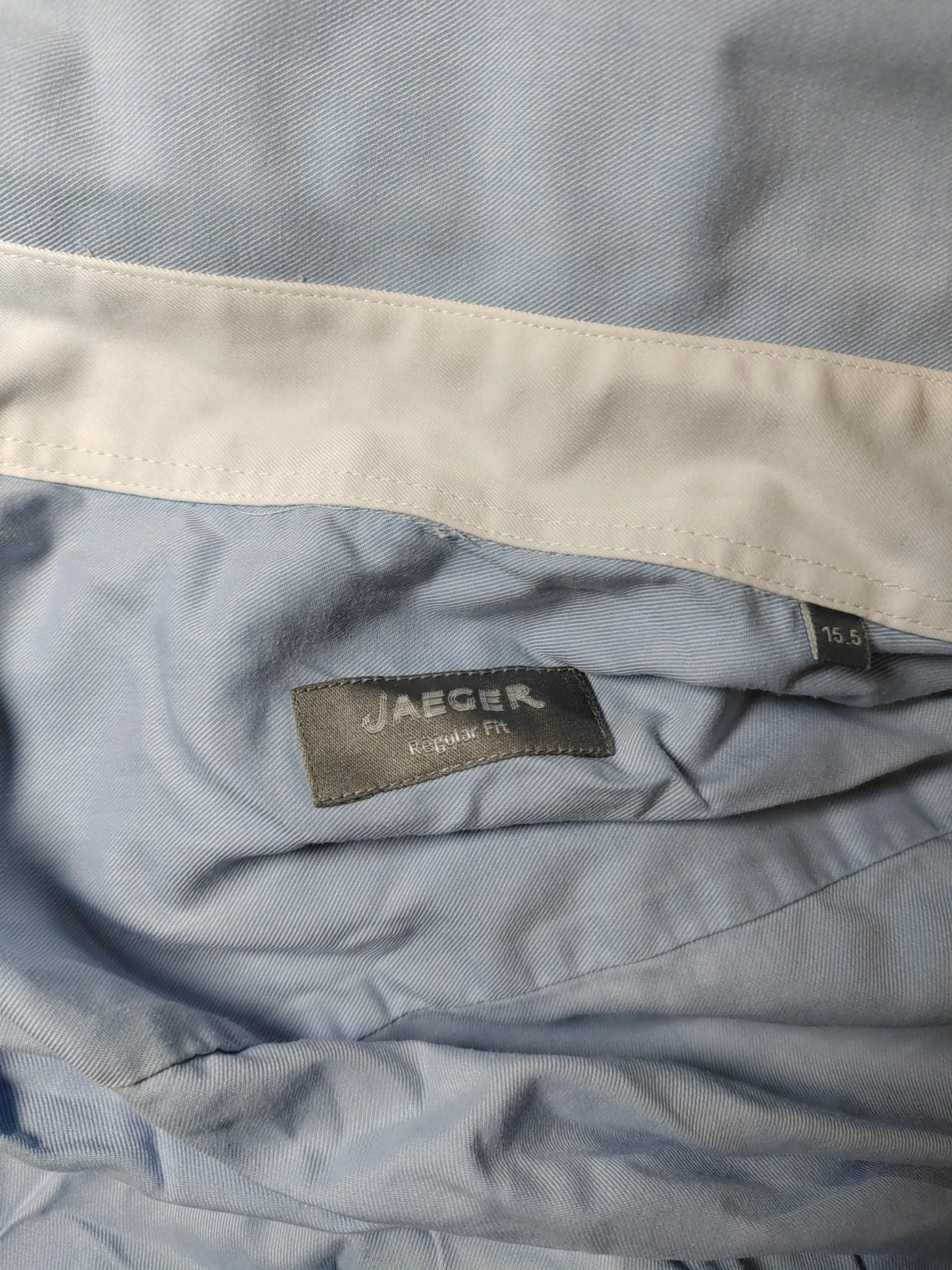 Jaeger Men's Shirt M Blue 100% Cotton Basic - Image 6