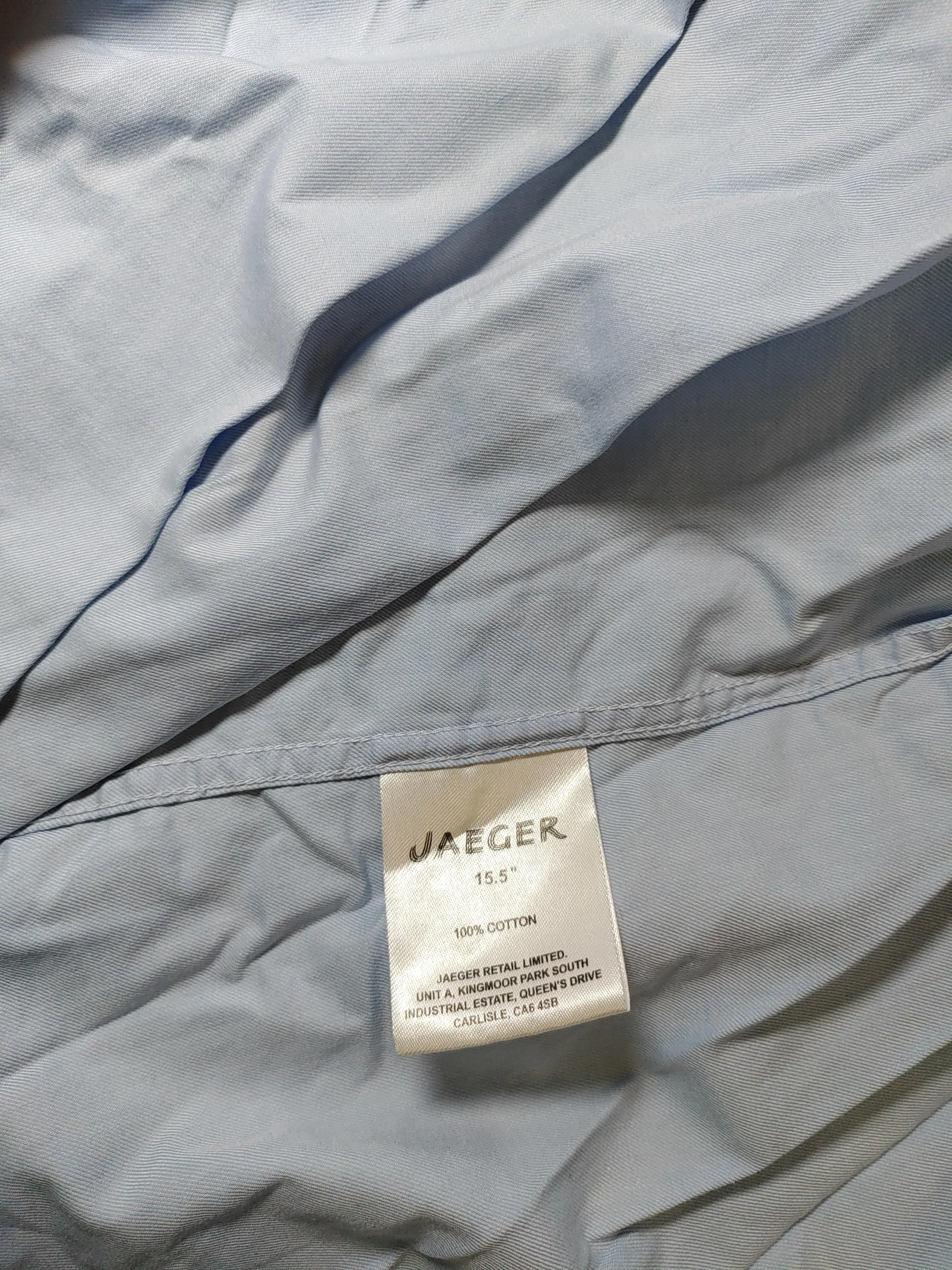 Jaeger Men's Shirt M Blue 100% Cotton Basic - Image 7