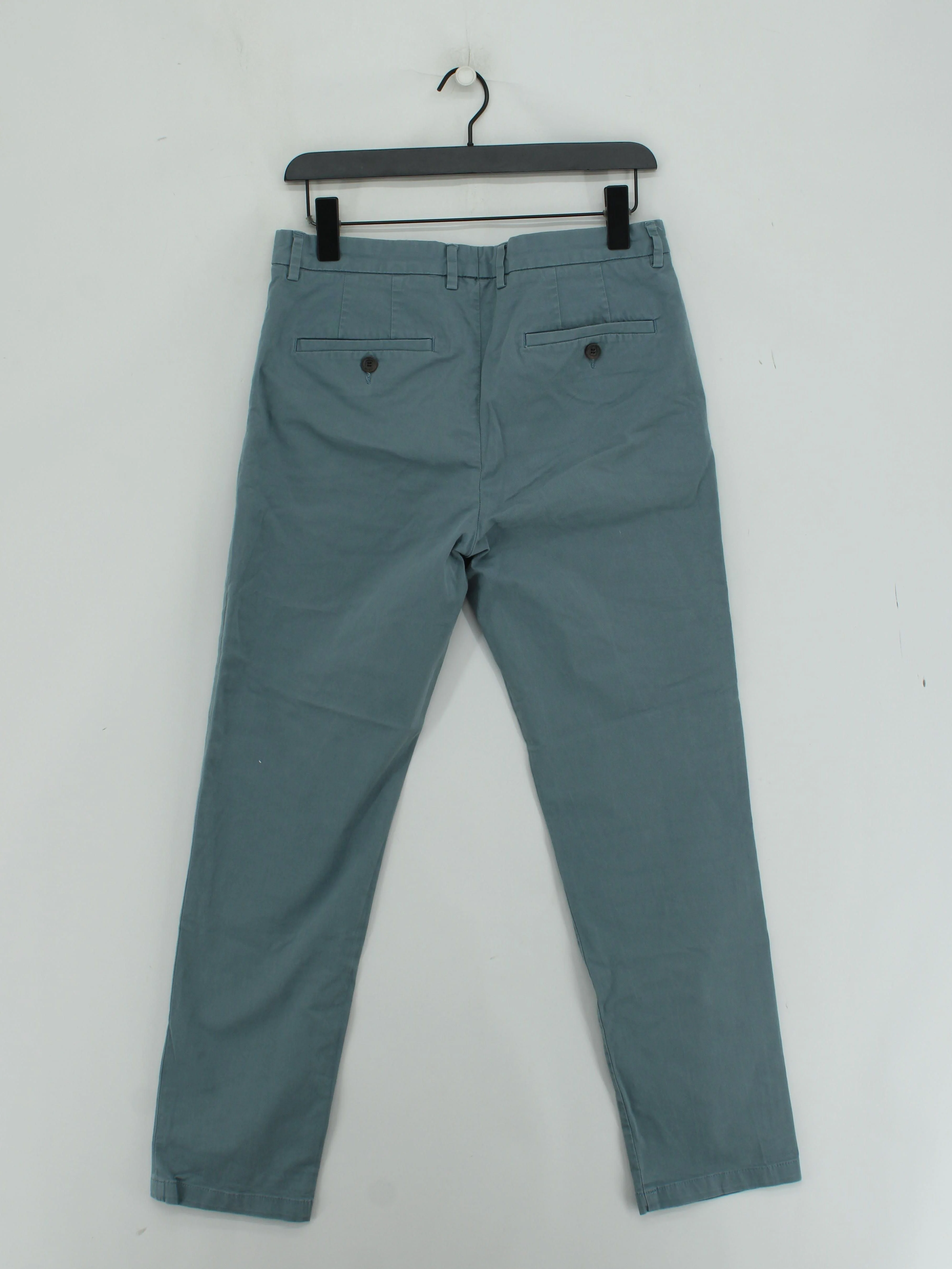 Jaeger Men's Trousers W 32 in Blue Cotton with Elastane Tapered Chino - Image 2