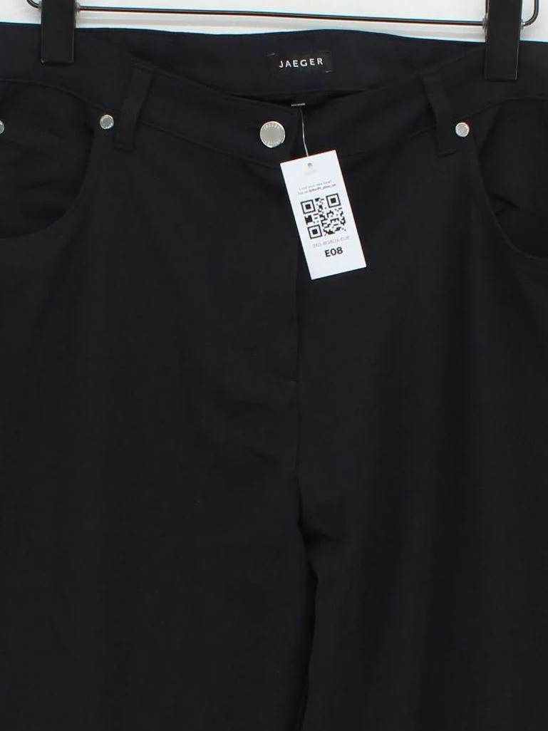Jaeger Men's Trousers XXL Black Polyester with Viscose, Elastane Straight Chino - Image 3