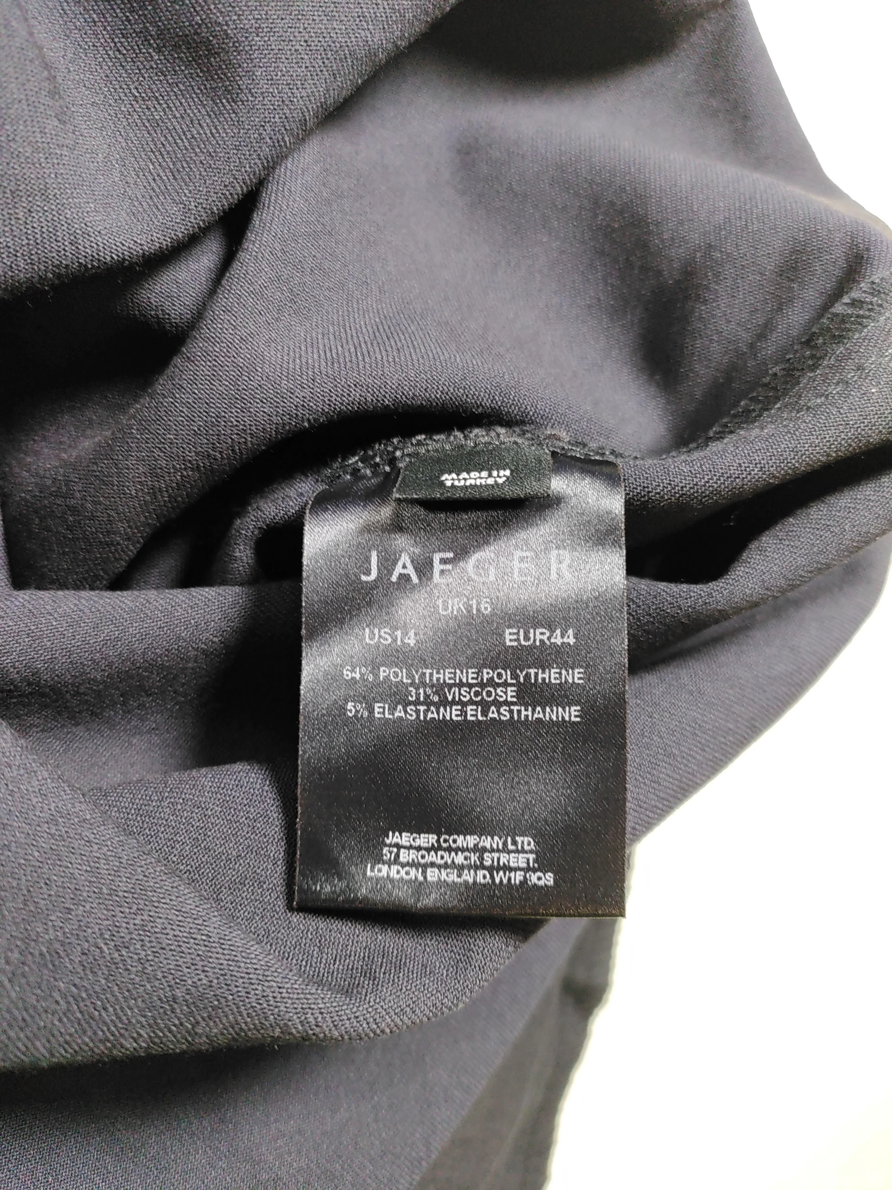 Jaeger Men's Trousers XXL Black Polyester with Viscose, Elastane Straight Chino - Image 6