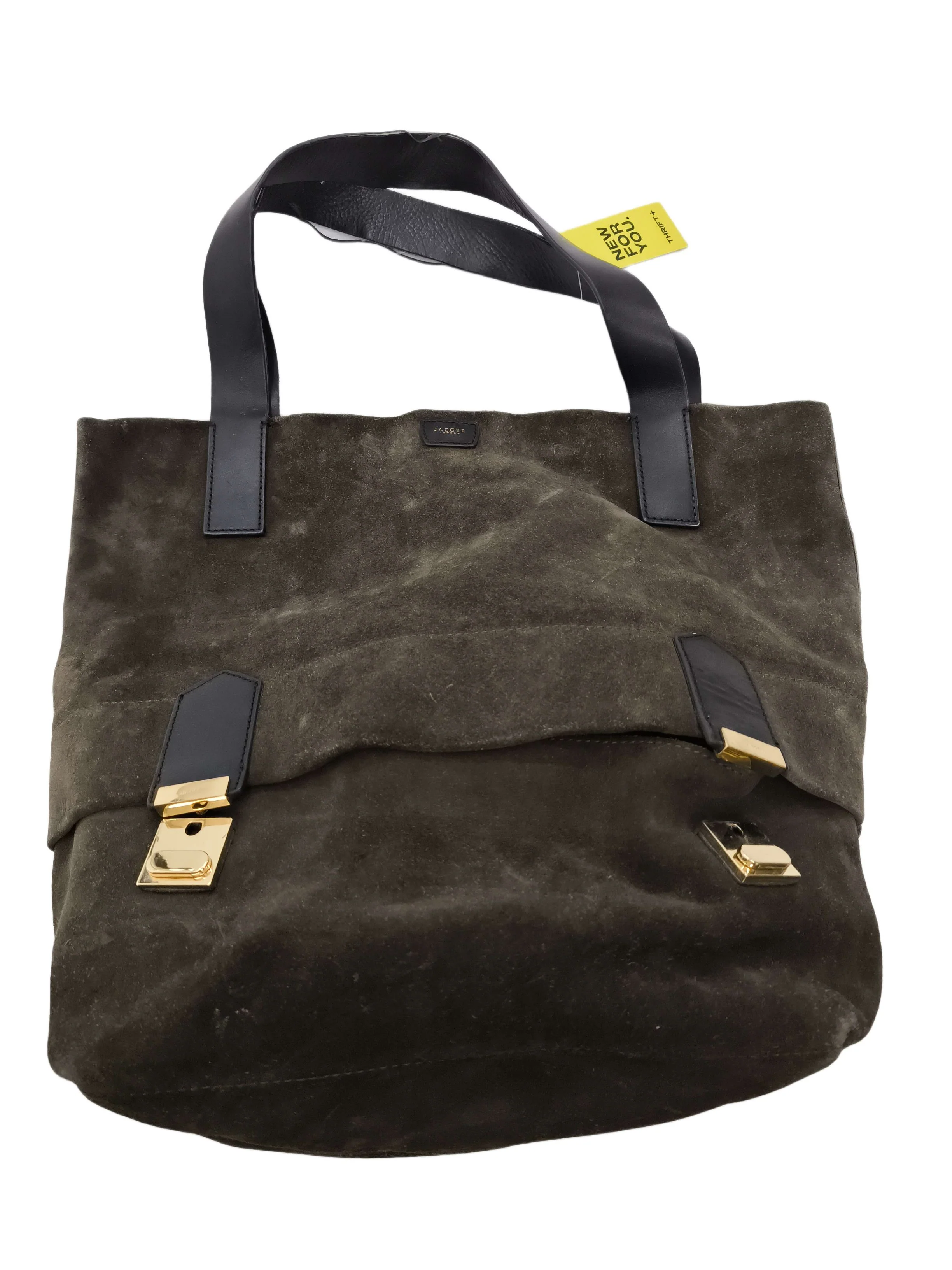 Jaeger Women's Bag Brown Suede with Leather Tote