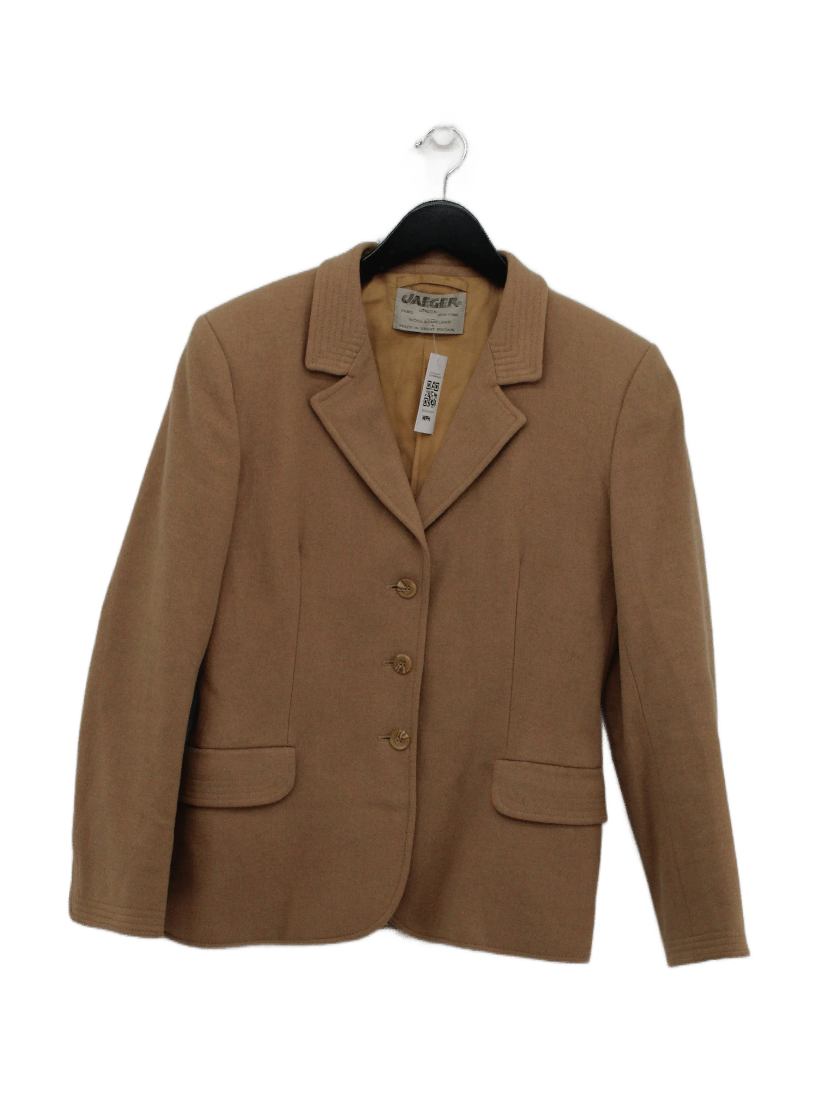 Jaeger Women's Blazer M Tan Wool with Other Overcoat
