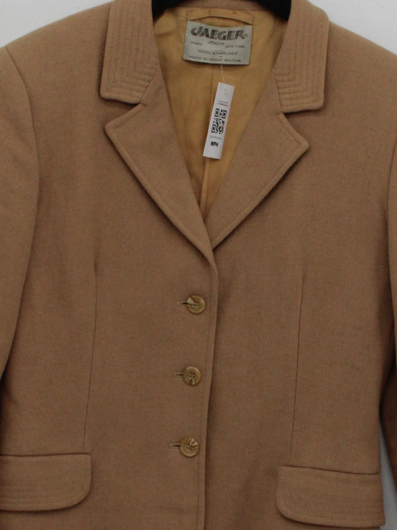 Jaeger Women's Blazer M Tan Wool with Other Overcoat - Image 3