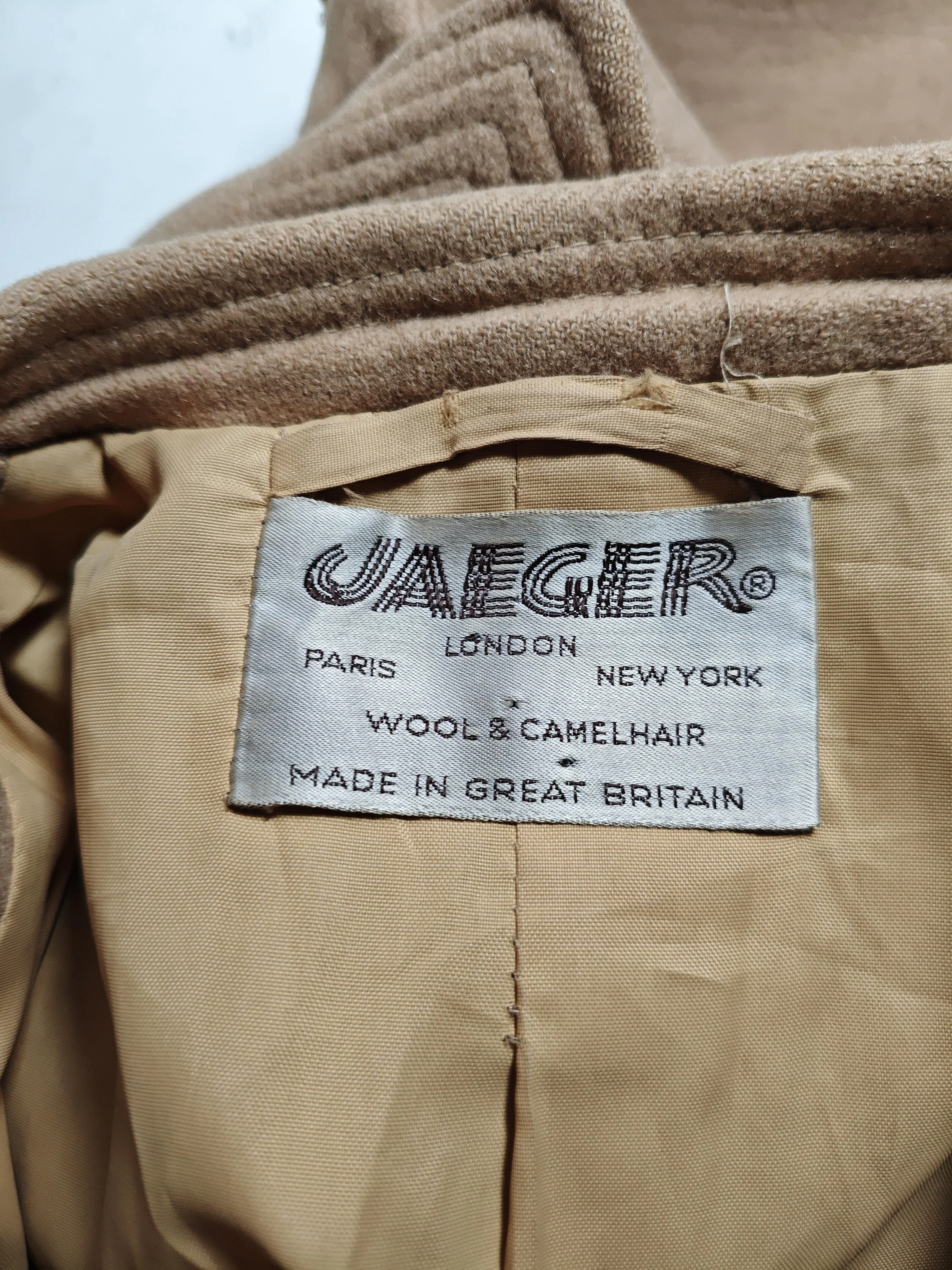 Jaeger Women's Blazer M Tan Wool with Other Overcoat - Image 5
