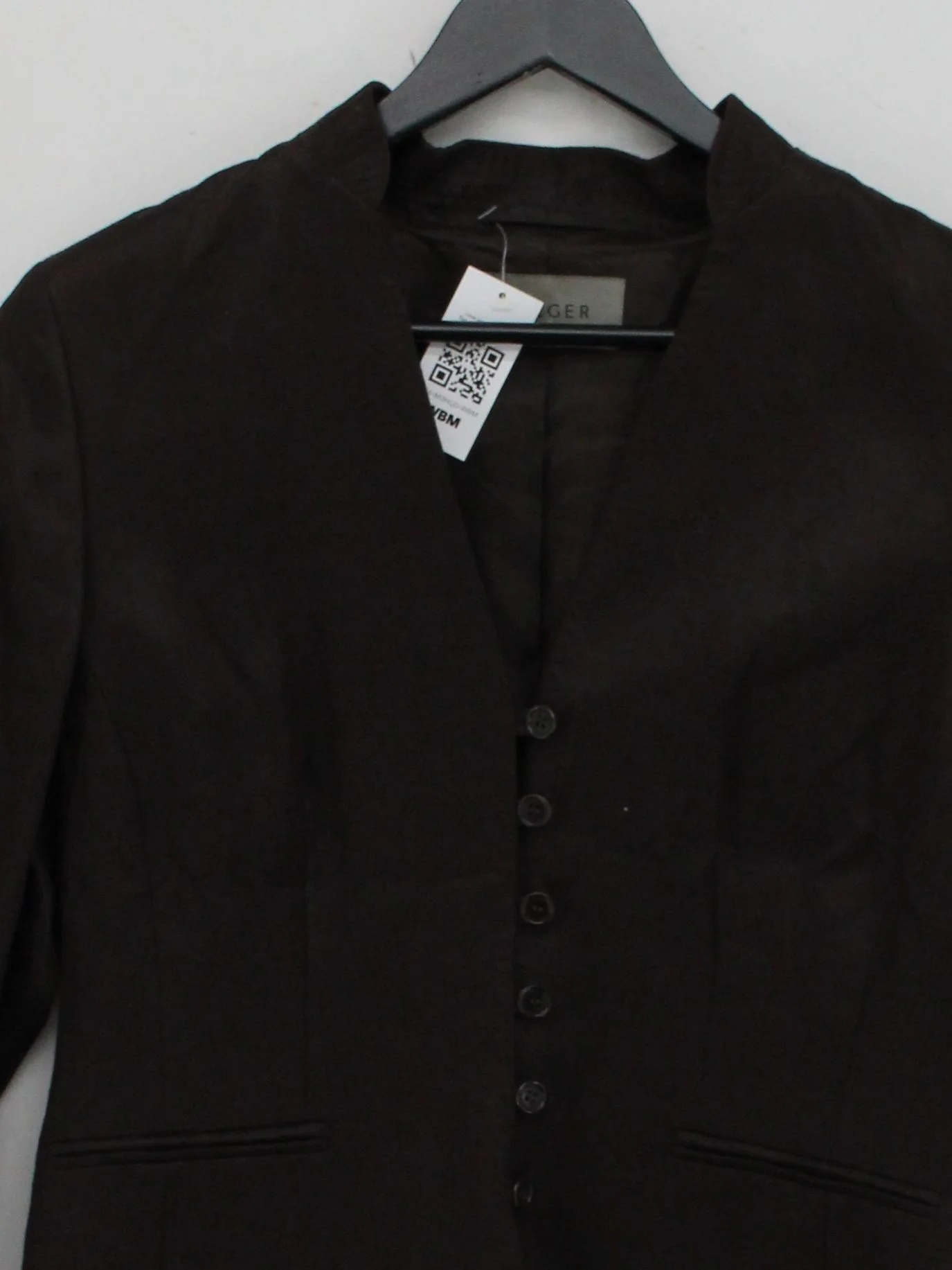 Jaeger Women's Blazer UK 12 Brown Linen with Viscose Overcoat - Image 3