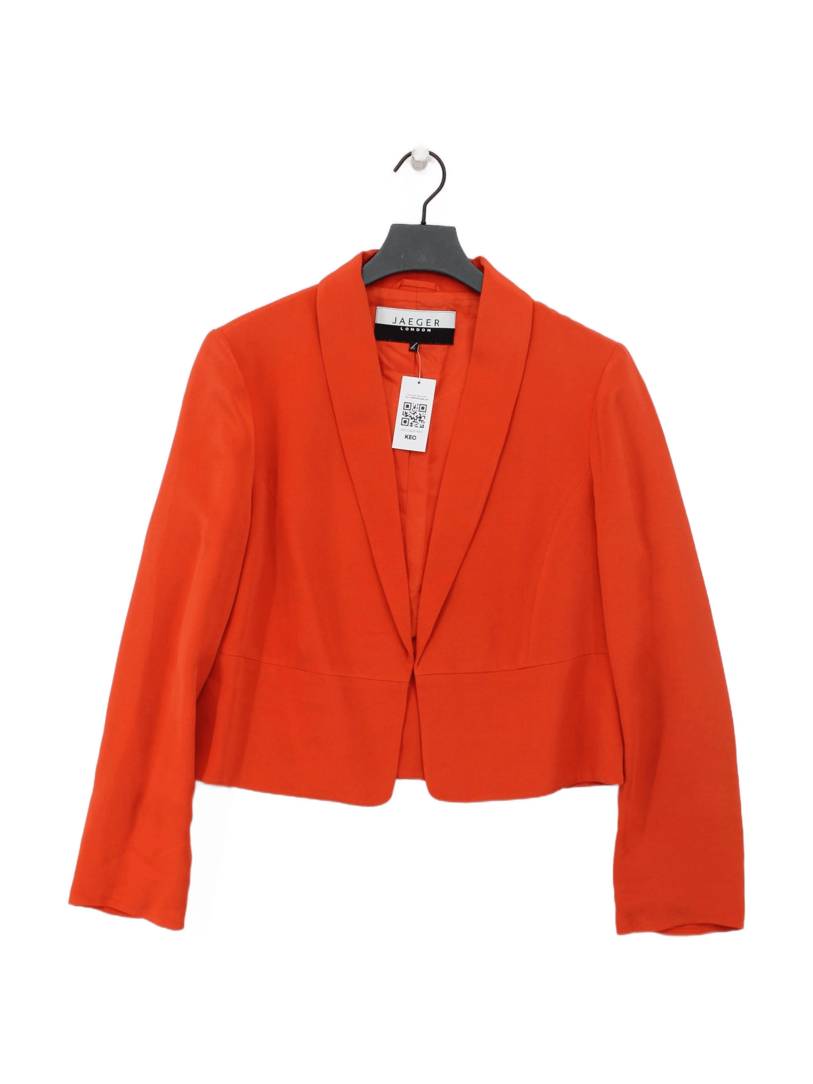 Jaeger Women's Blazer UK 12 Orange Silk with Acetate Overcoat