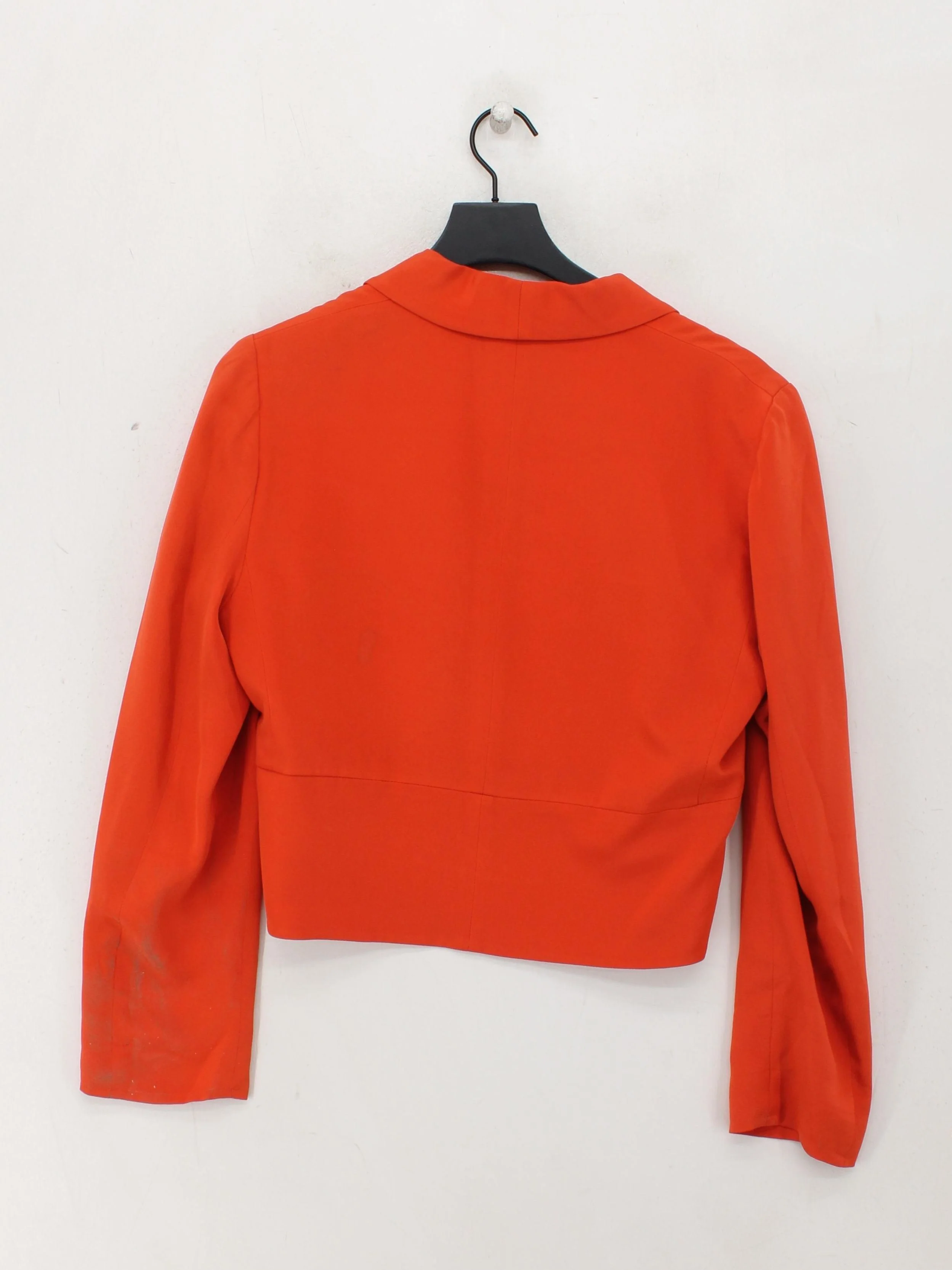 Jaeger Women's Blazer UK 12 Orange Silk with Acetate Overcoat - Image 2