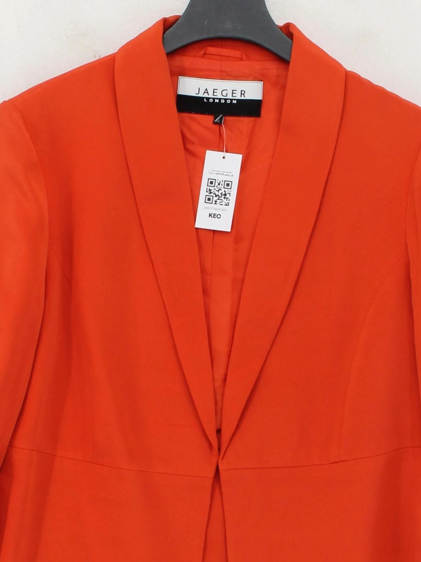 Jaeger Women's Blazer UK 12 Orange Silk with Acetate Overcoat - Image 3