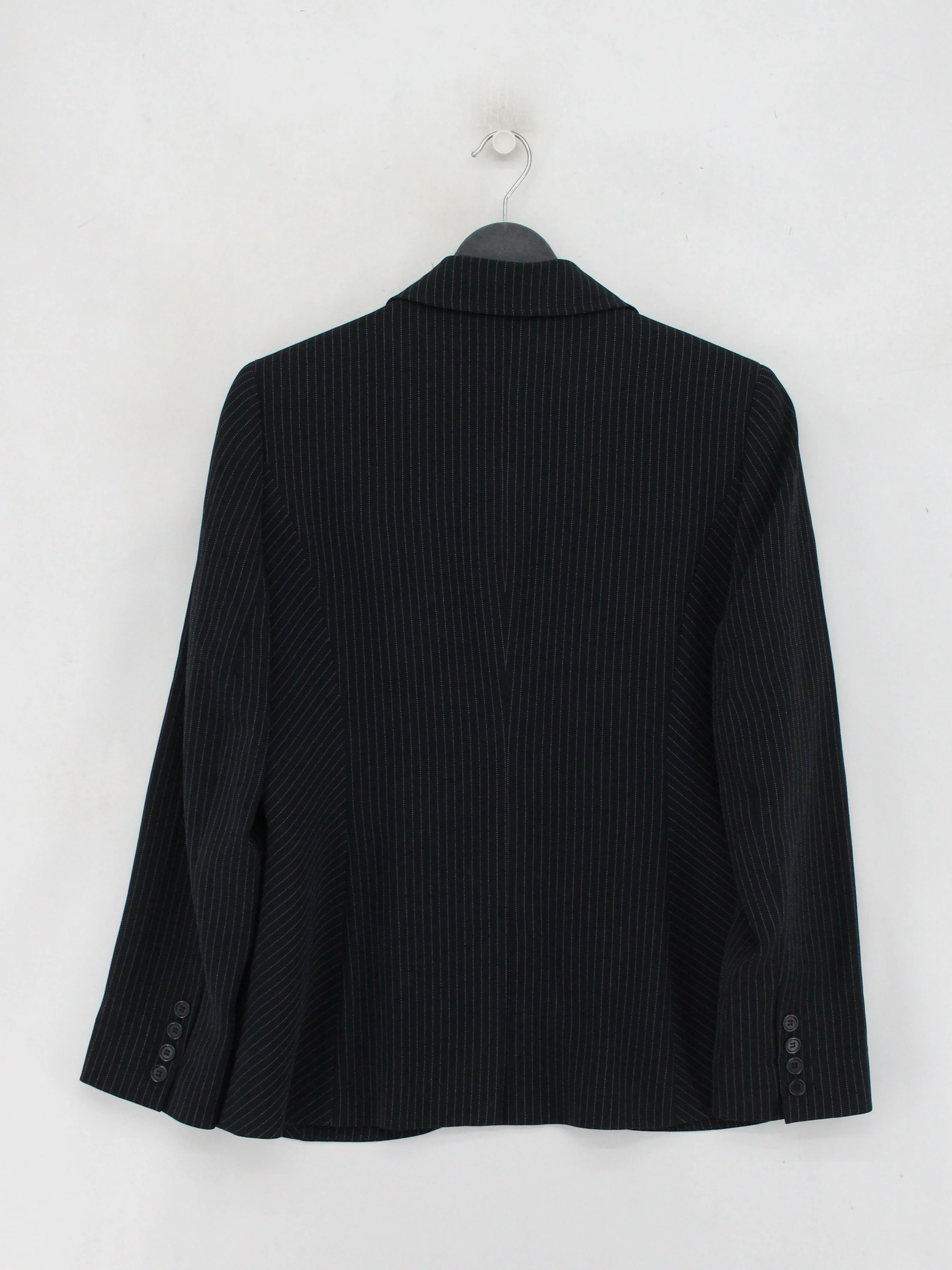 Jaeger Women's Blazer UK 14 Black Acetate with Polyester, Viscose Overcoat - Image 2