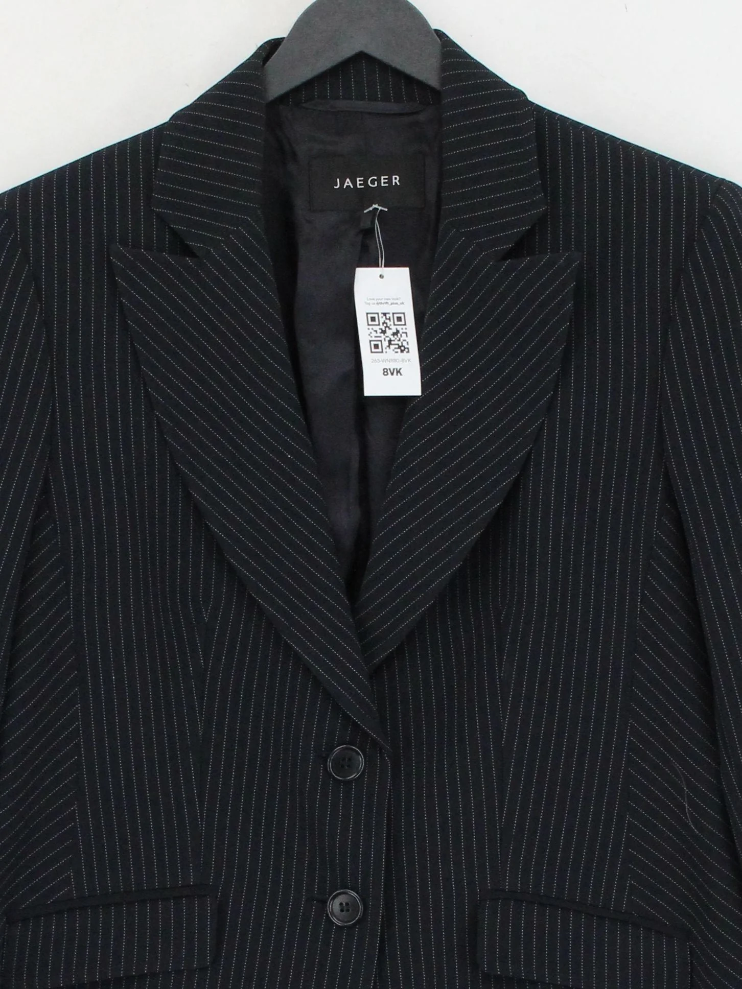 Jaeger Women's Blazer UK 14 Black Acetate with Polyester, Viscose Overcoat - Image 3