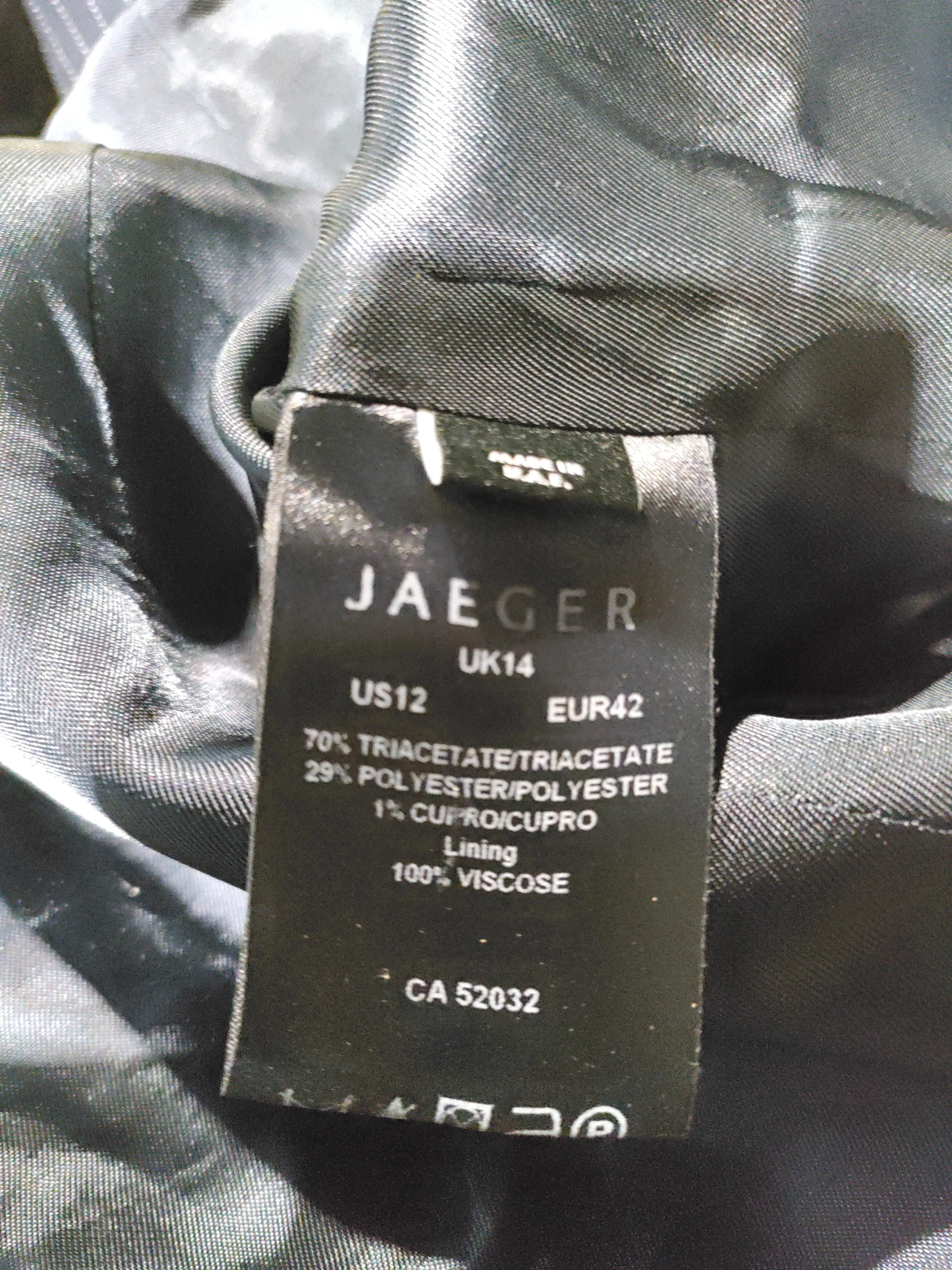 Jaeger Women's Blazer UK 14 Black Acetate with Polyester, Viscose Overcoat - Image 6