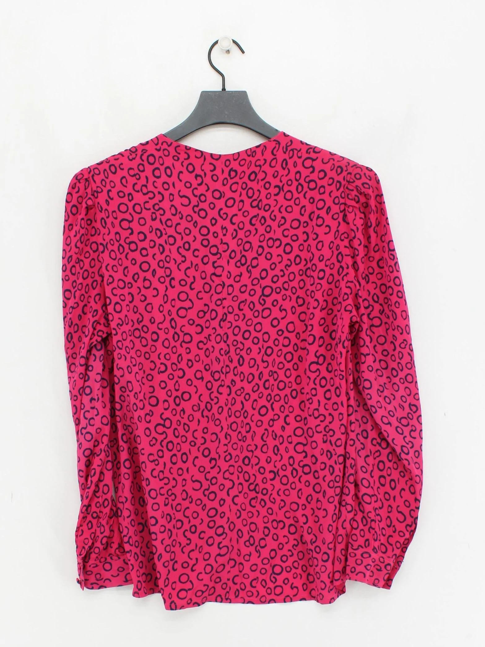 Jaeger Women's Blouse M Pink 100% Polyester Long Sleeve Collared Basic - Image 2