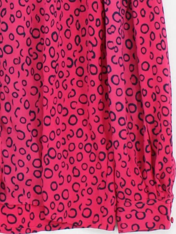 Jaeger Women's Blouse M Pink 100% Polyester Long Sleeve Collared Basic - Image 4