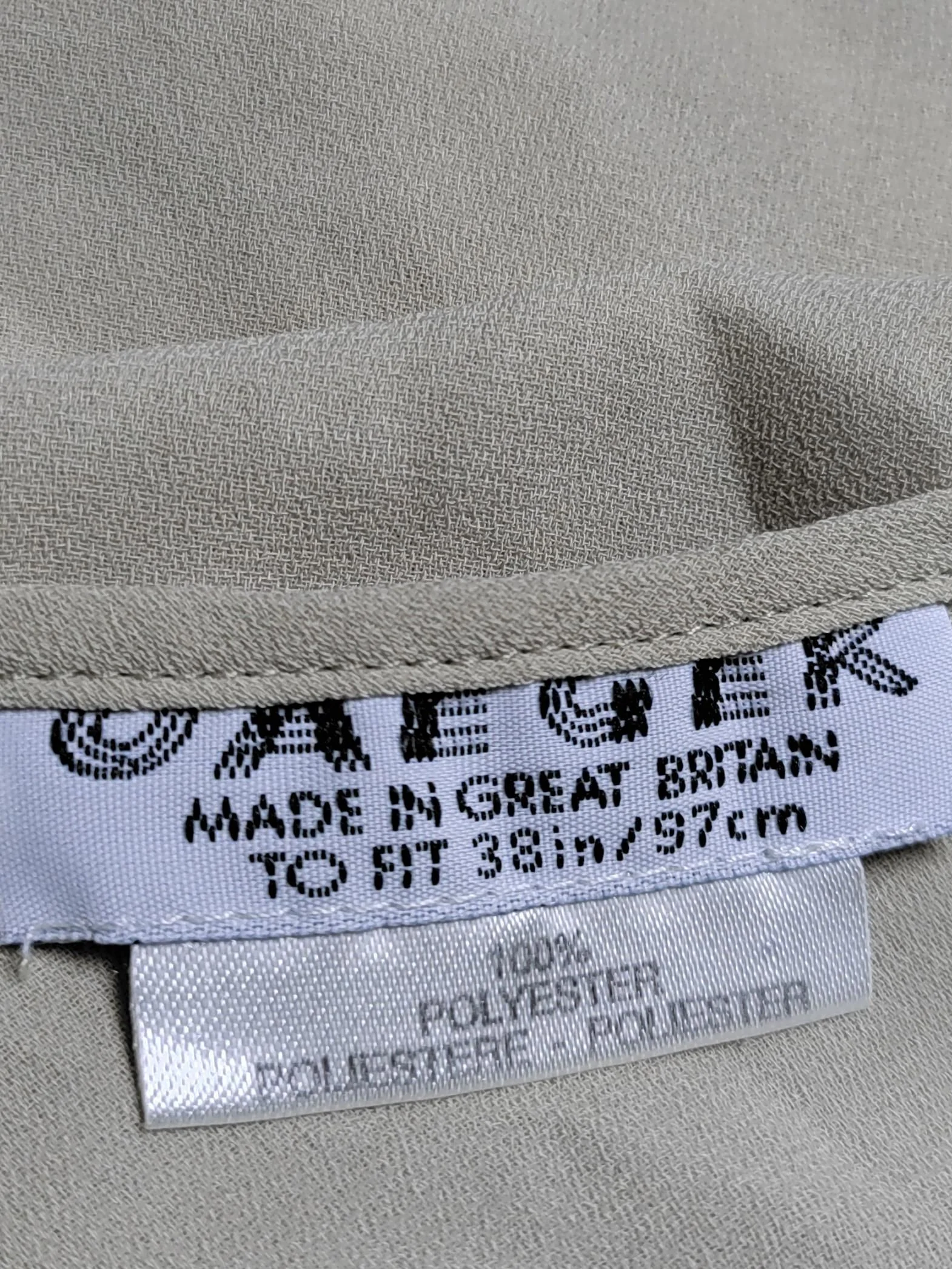 Jaeger Women's Blouse UK 12 Cream 100% Polyester Long Sleeve Round Neck Basic - Image 5