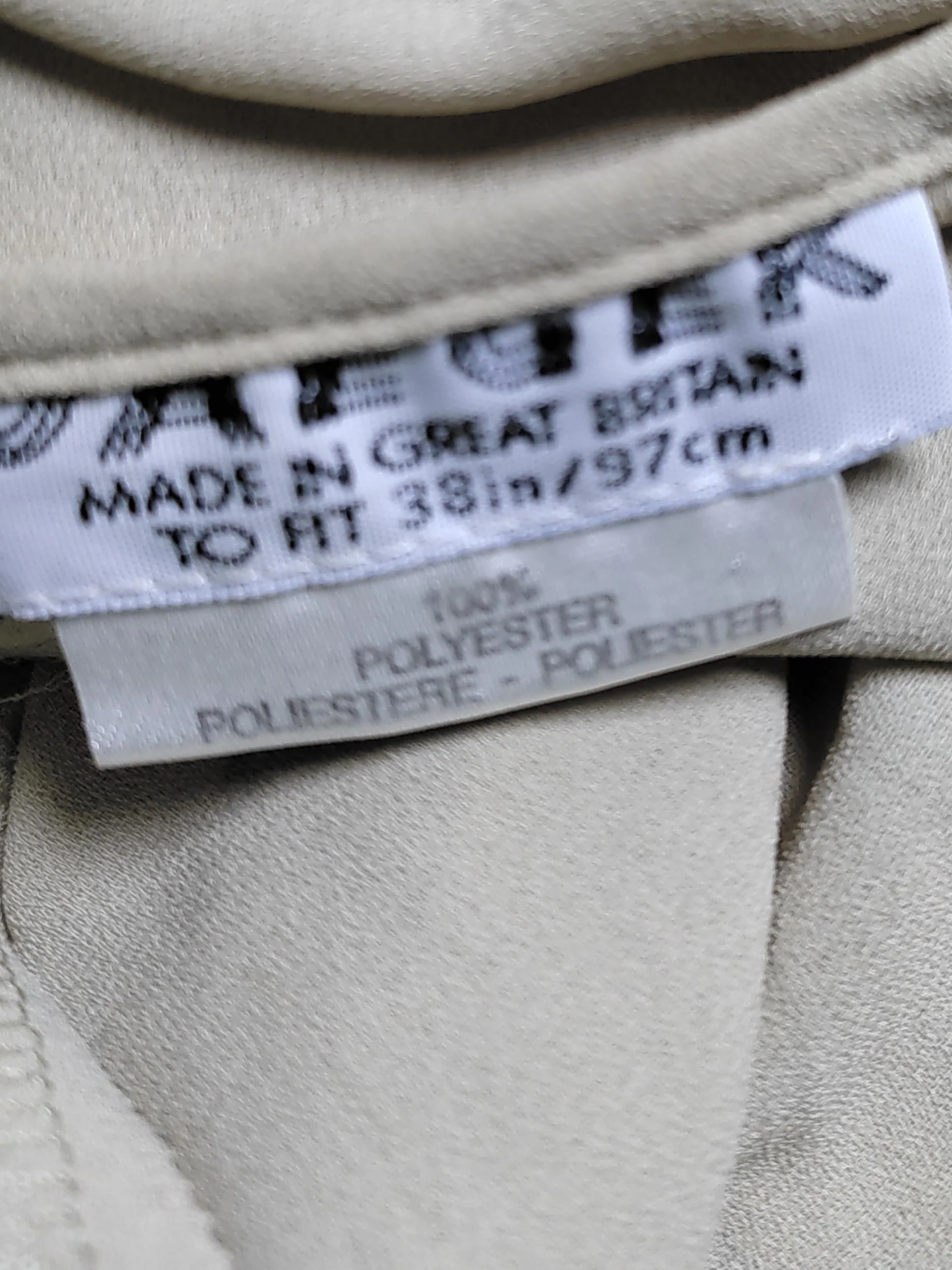 Jaeger Women's Blouse UK 12 Cream 100% Polyester Long Sleeve Round Neck Basic - Image 6