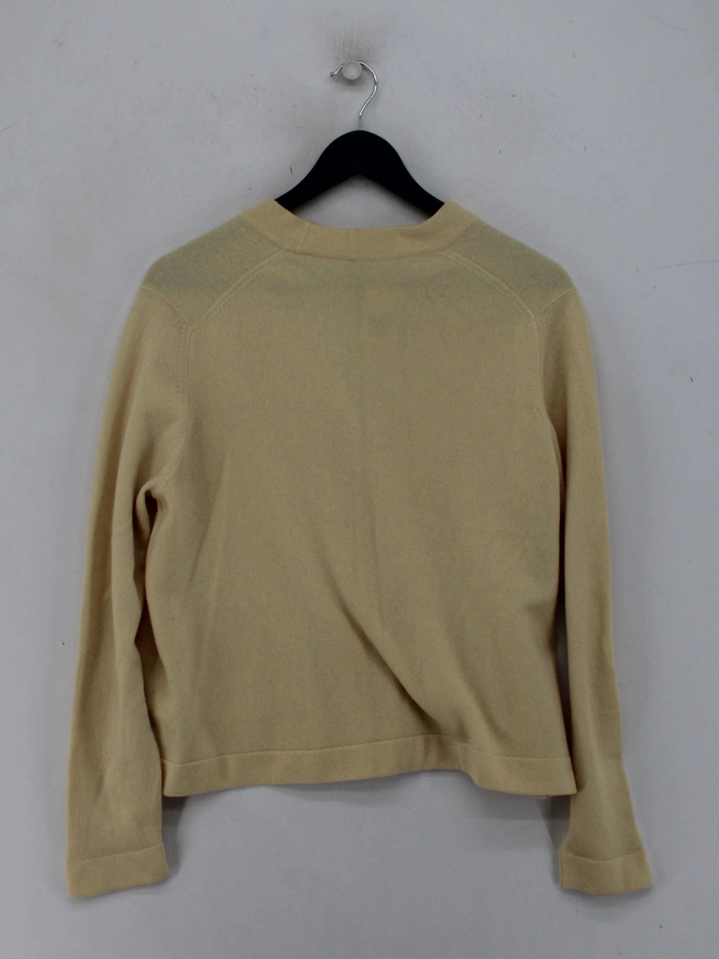 Jaeger Women's Cardigan XL Cream 100% Cashmere V-Neck Cardigan - Image 2