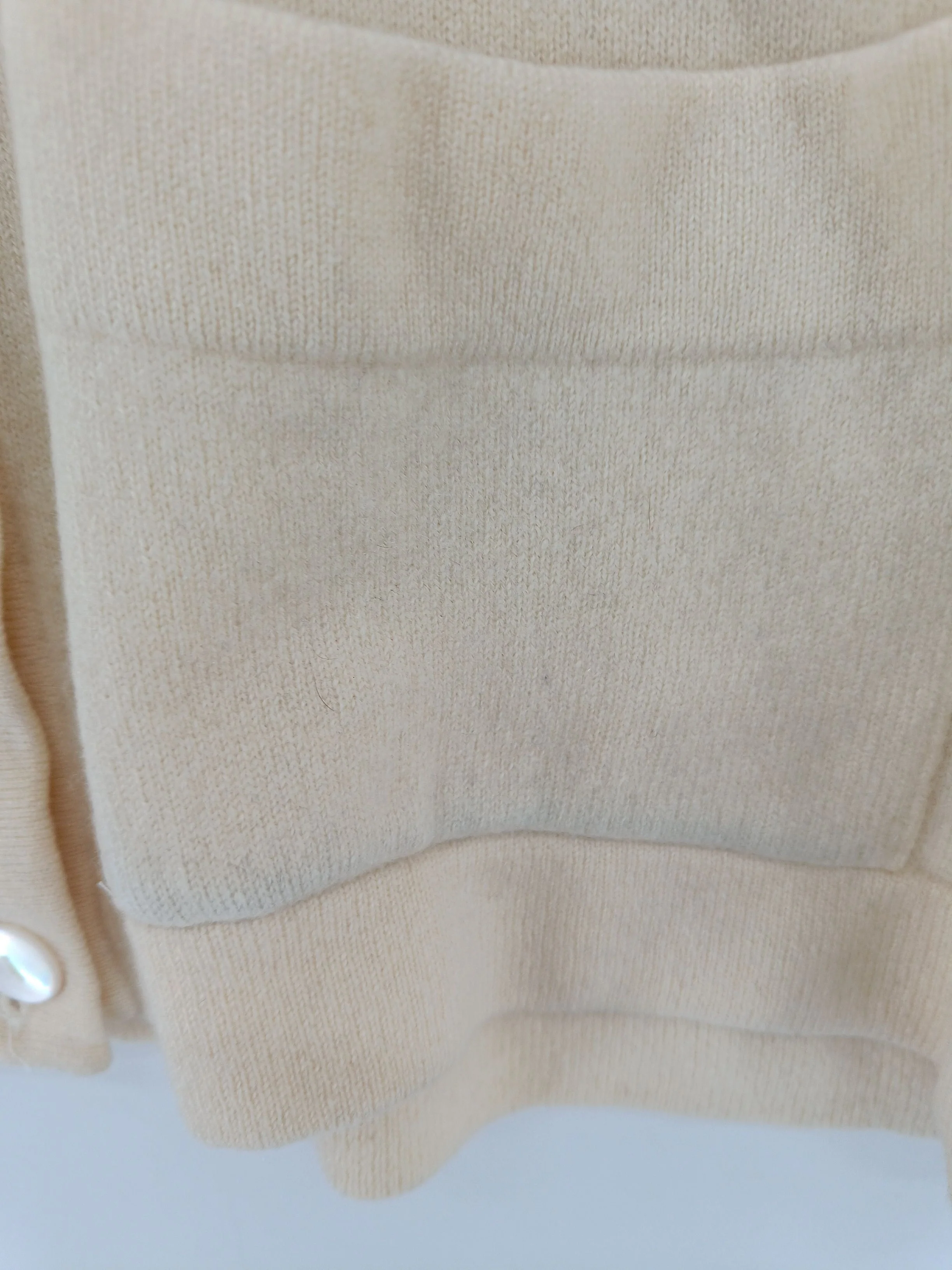 Jaeger Women's Cardigan XL Cream 100% Cashmere V-Neck Cardigan - Image 5