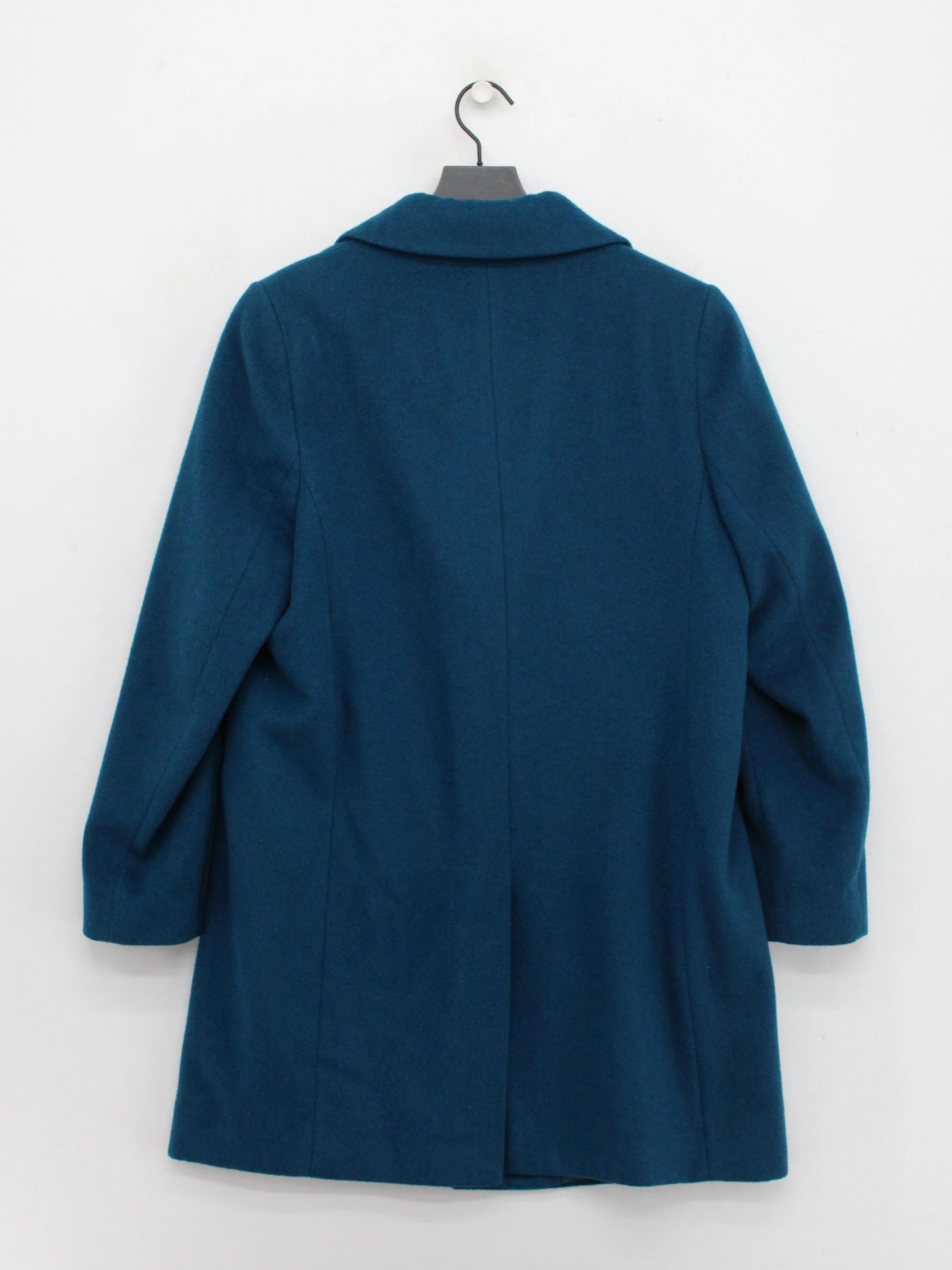 Jaeger Women's Coat UK 12 Blue Wool with Polyester, Viscose Overcoat - Image 2