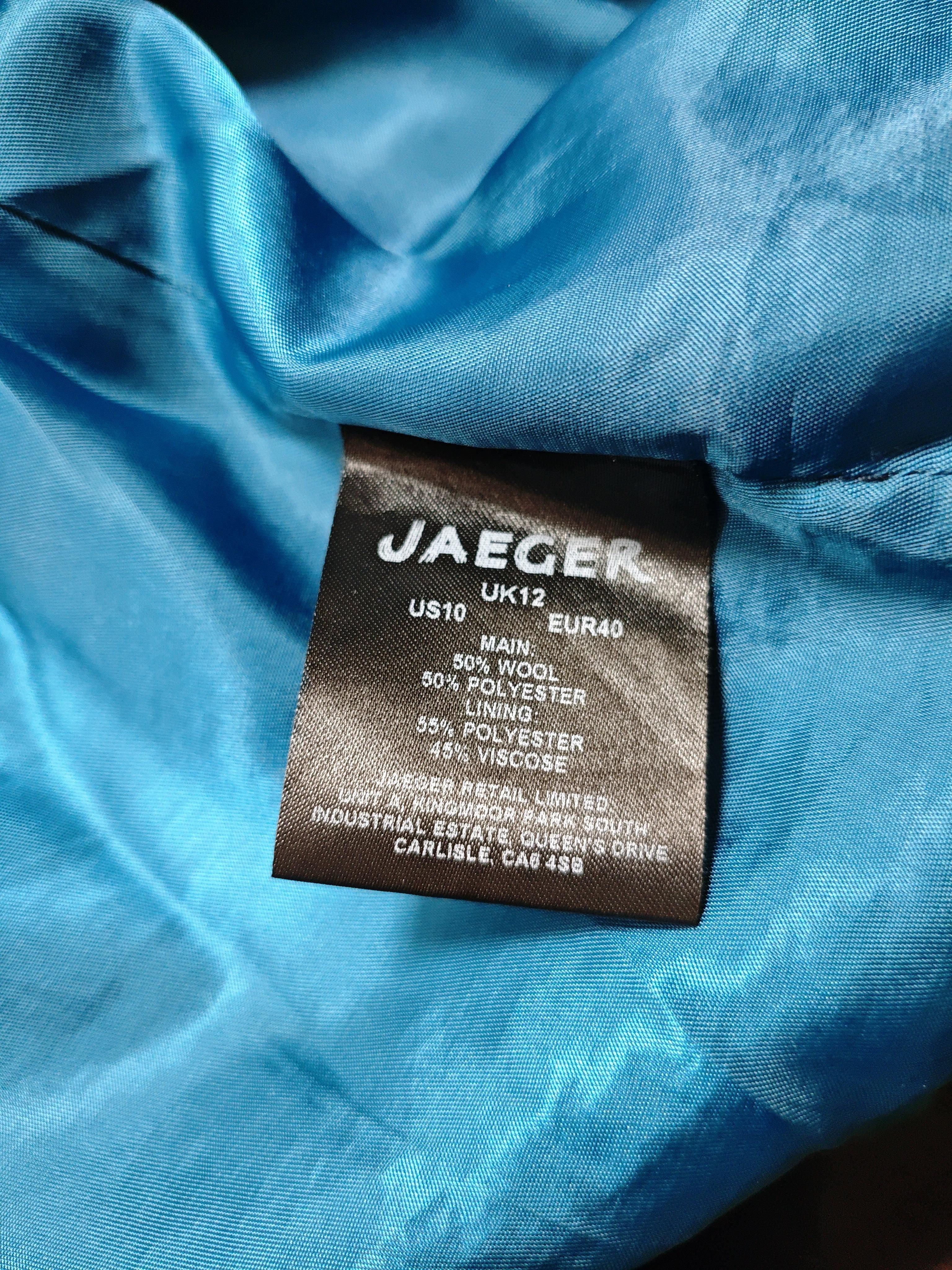 Jaeger Women's Coat UK 12 Blue Wool with Polyester, Viscose Overcoat - Image 6