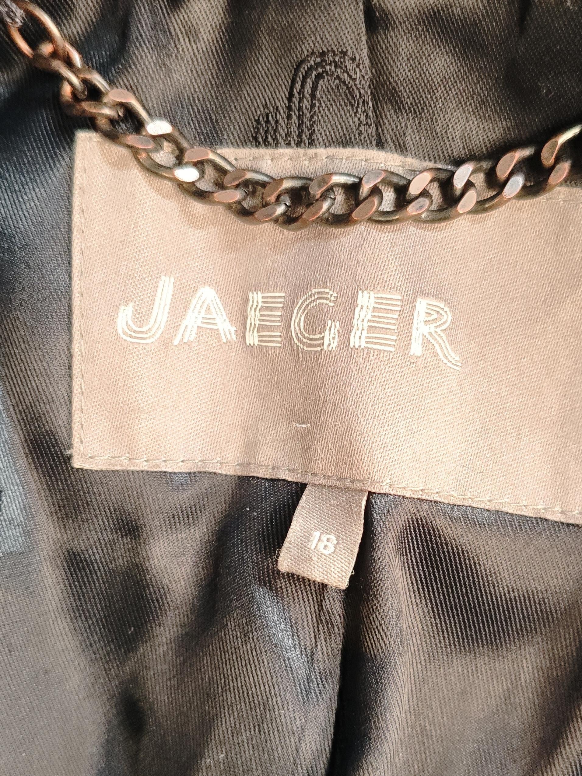 Jaeger Women's Coat UK 18 Blue Wool with Polyester, Viscose Overcoat - Image 5