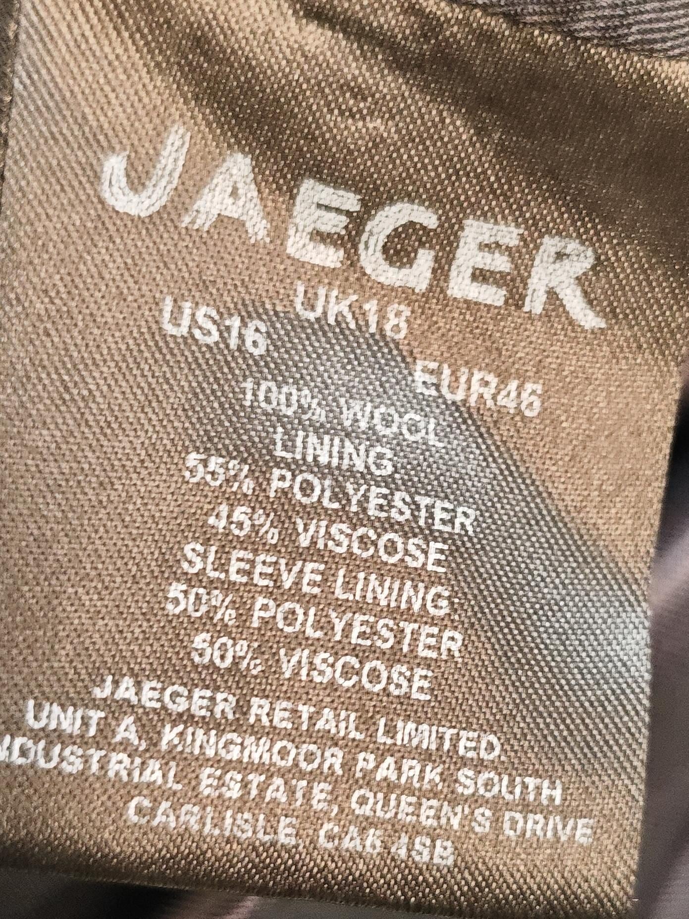 Jaeger Women's Coat UK 18 Blue Wool with Polyester, Viscose Overcoat - Image 6