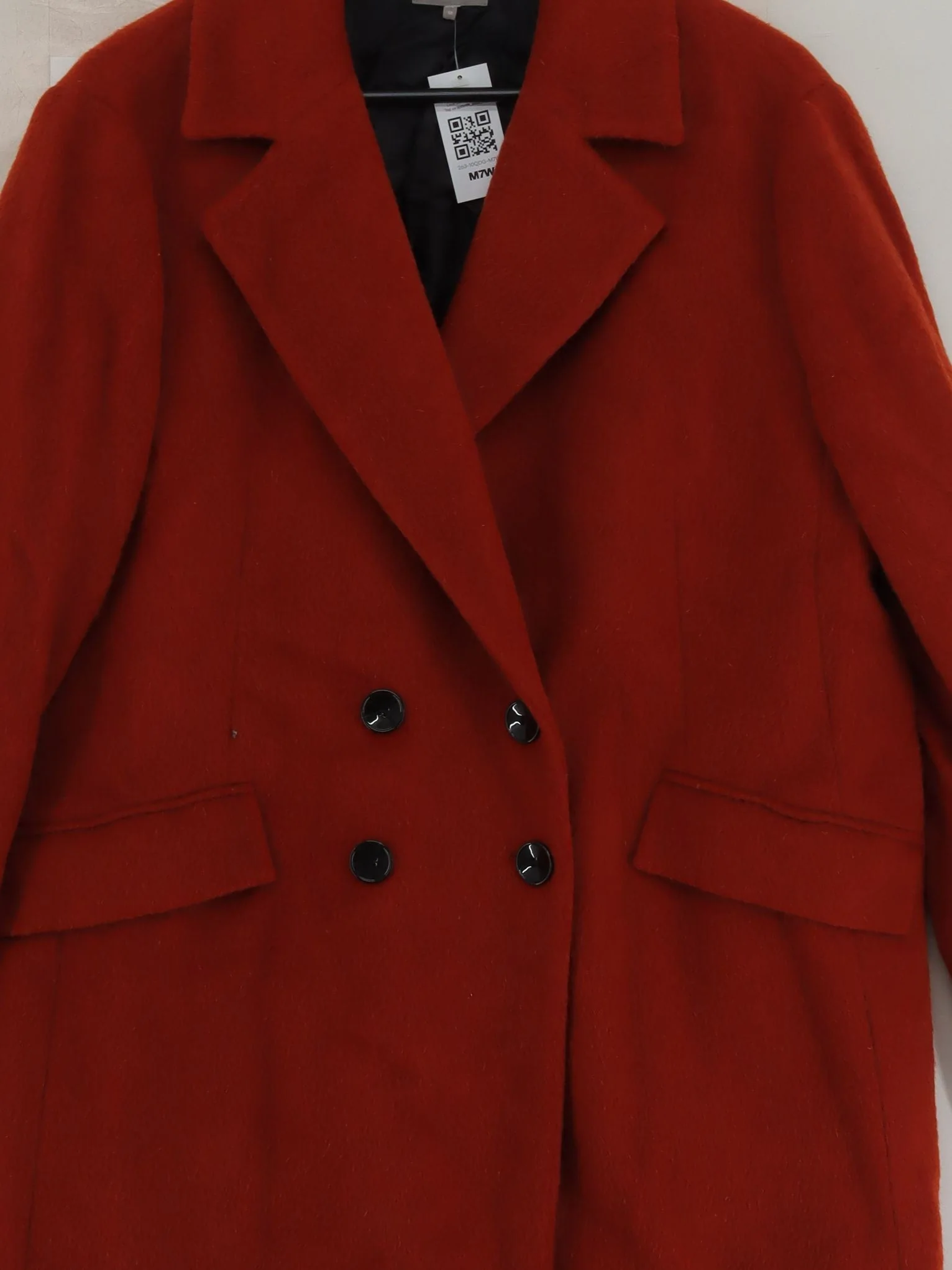 Jaeger Women's Coat UK 18 Red Wool with Polyamide, Other, Mohair Overcoat - Image 3