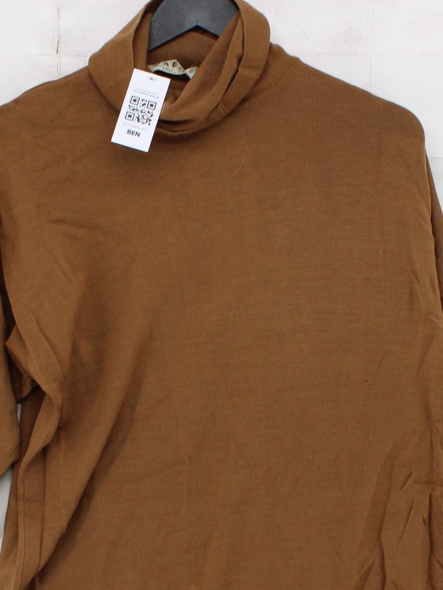 Jaeger Women's Jumper S Brown 100% Wool Roll Neck Pullover - Image 3