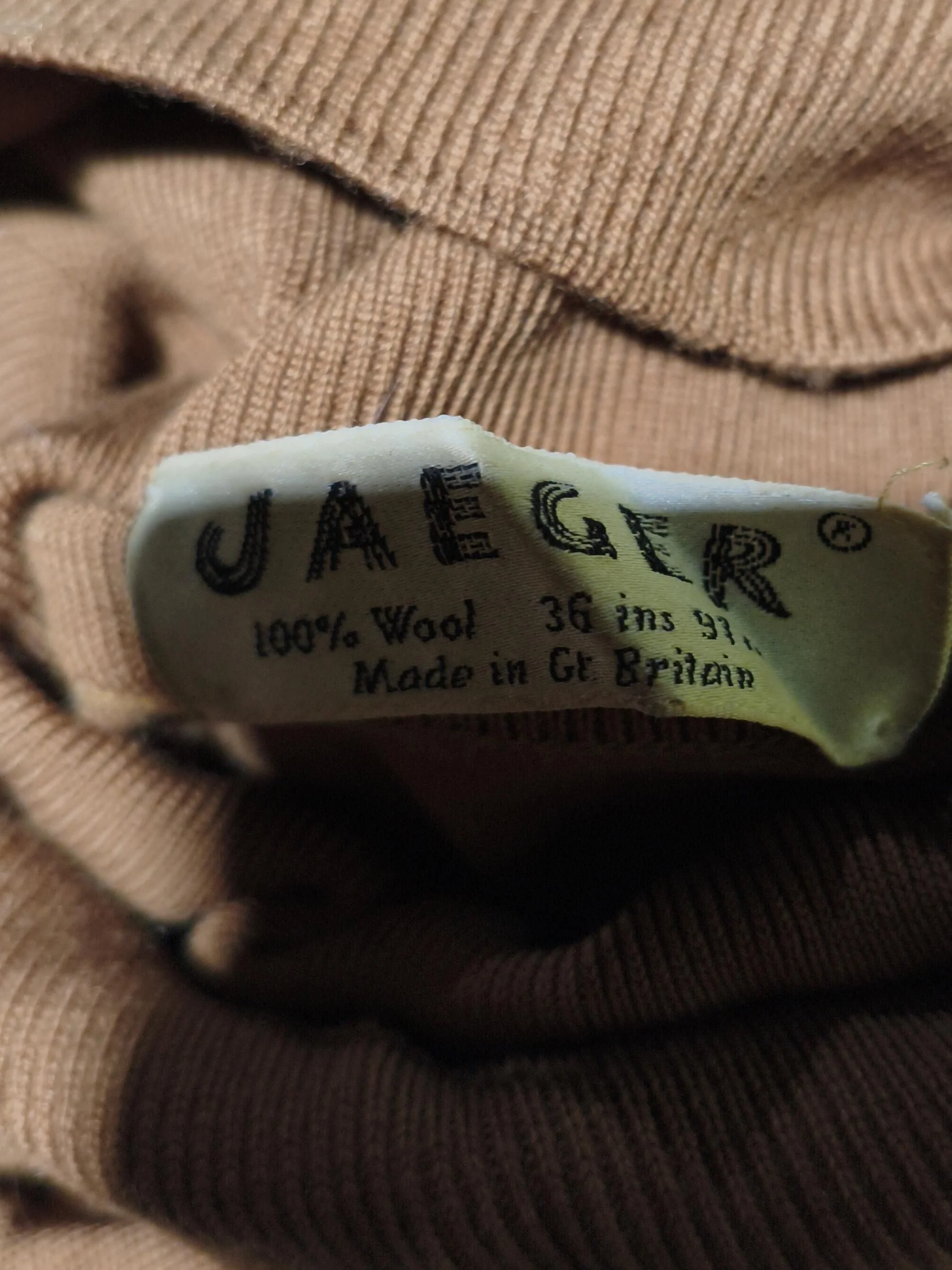 Jaeger Women's Jumper S Brown 100% Wool Roll Neck Pullover - Image 7