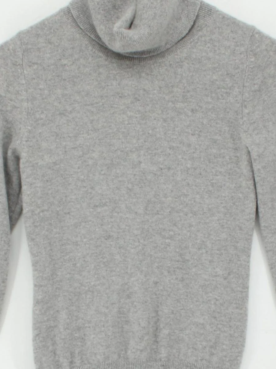 Jaeger Women's Jumper S Grey 100% Cashmere Roll Neck Pullover - Image 3